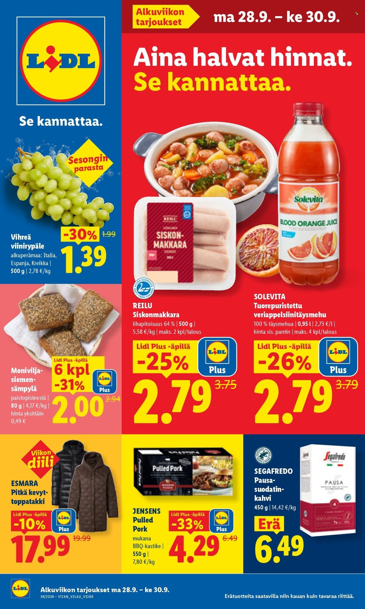 LIDL tarjoukset - Alkaen MA 28.9.2026
