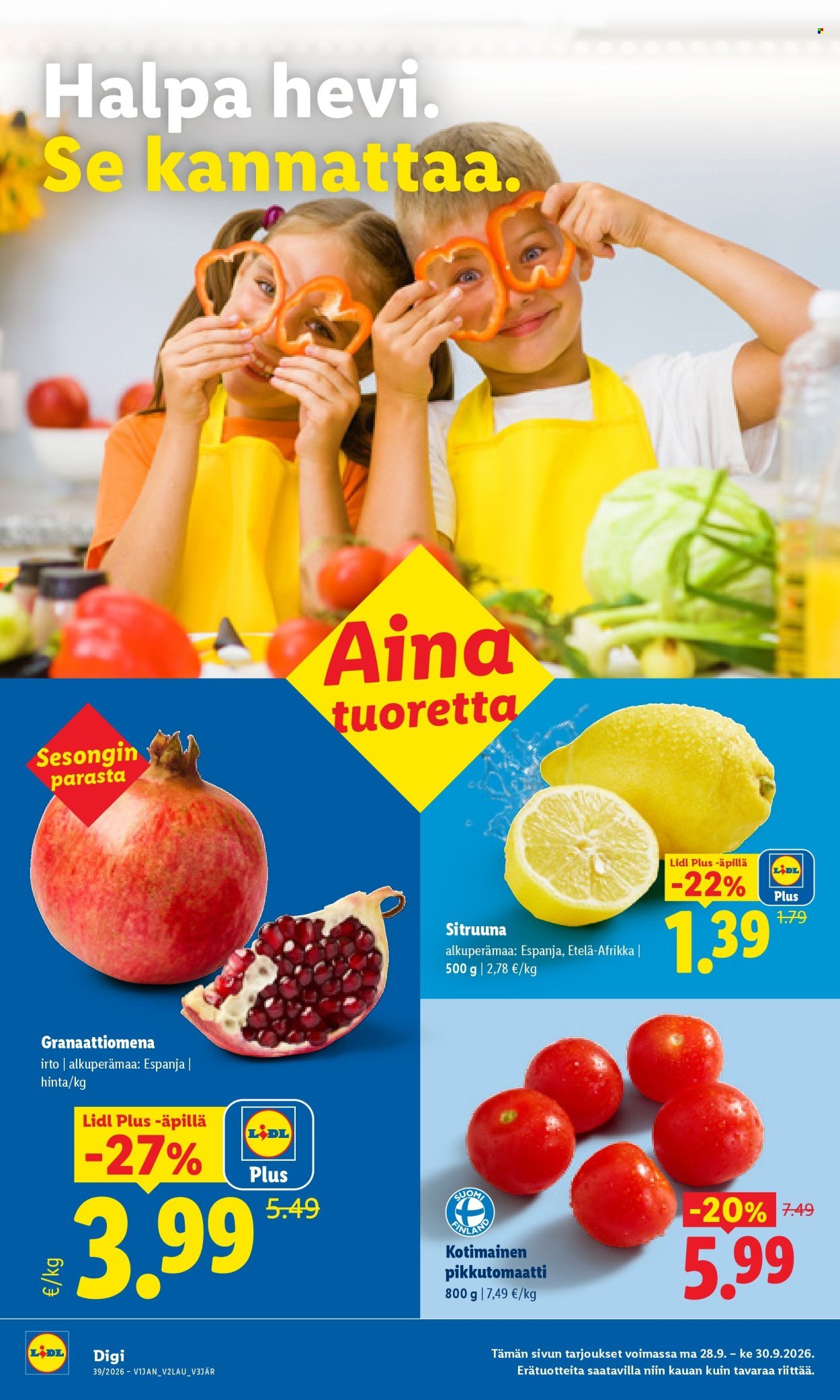 LIDL tarjoukset - Alkaen MA 28.9.2026
