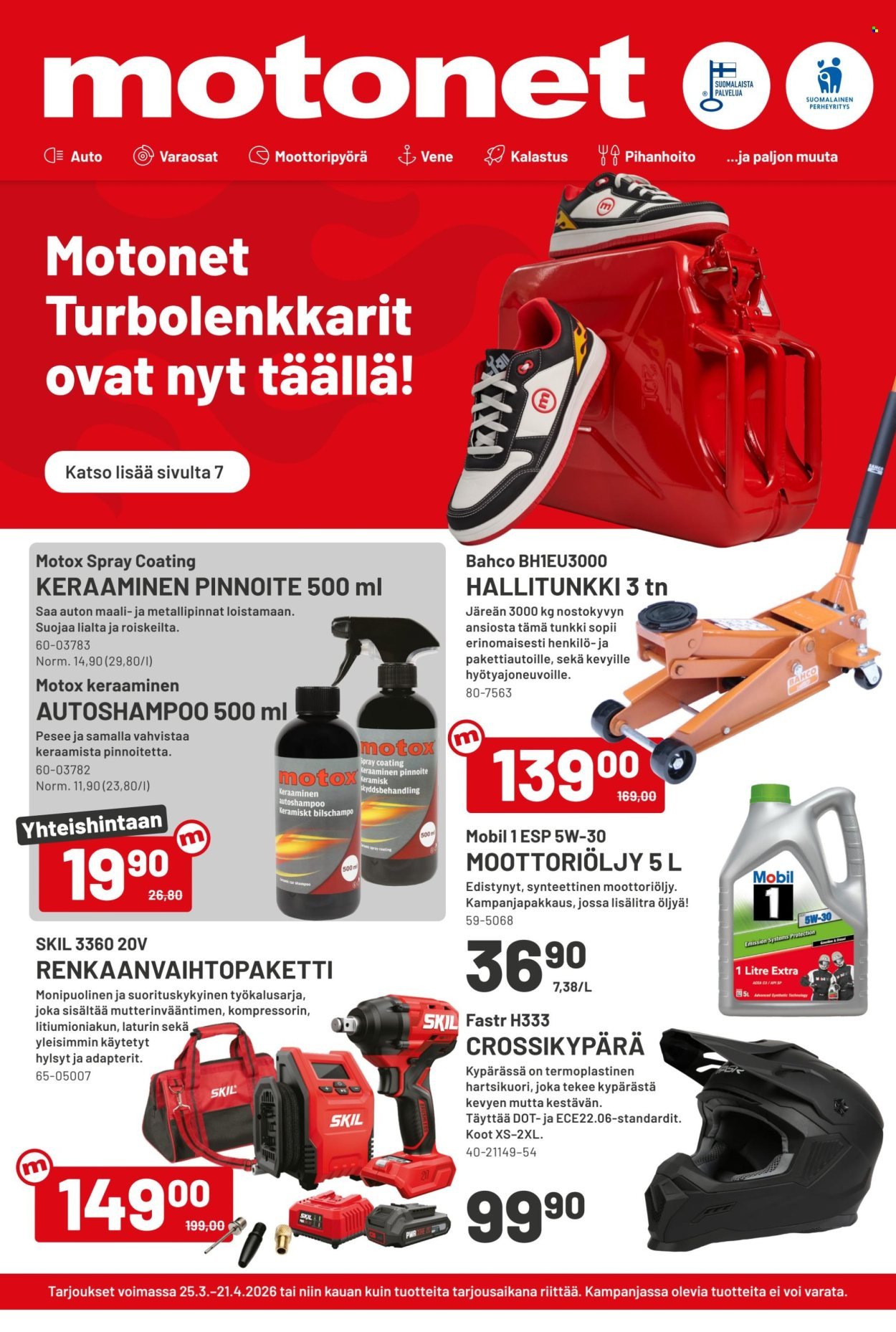 MOTONET tarjoukset - Turbolenkkarit ovat nyt täällä