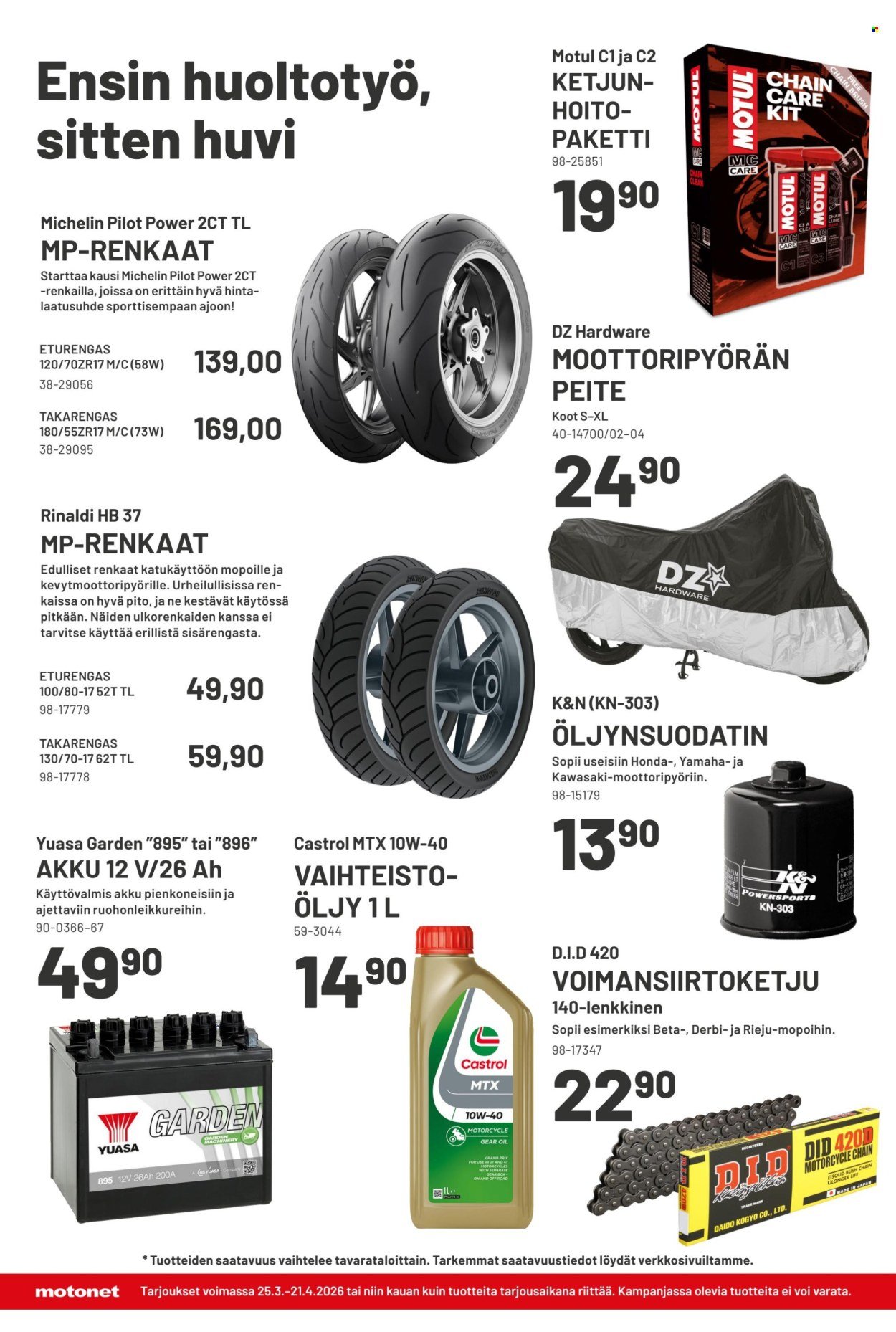 MOTONET tarjoukset - Turbolenkkarit ovat nyt täällä