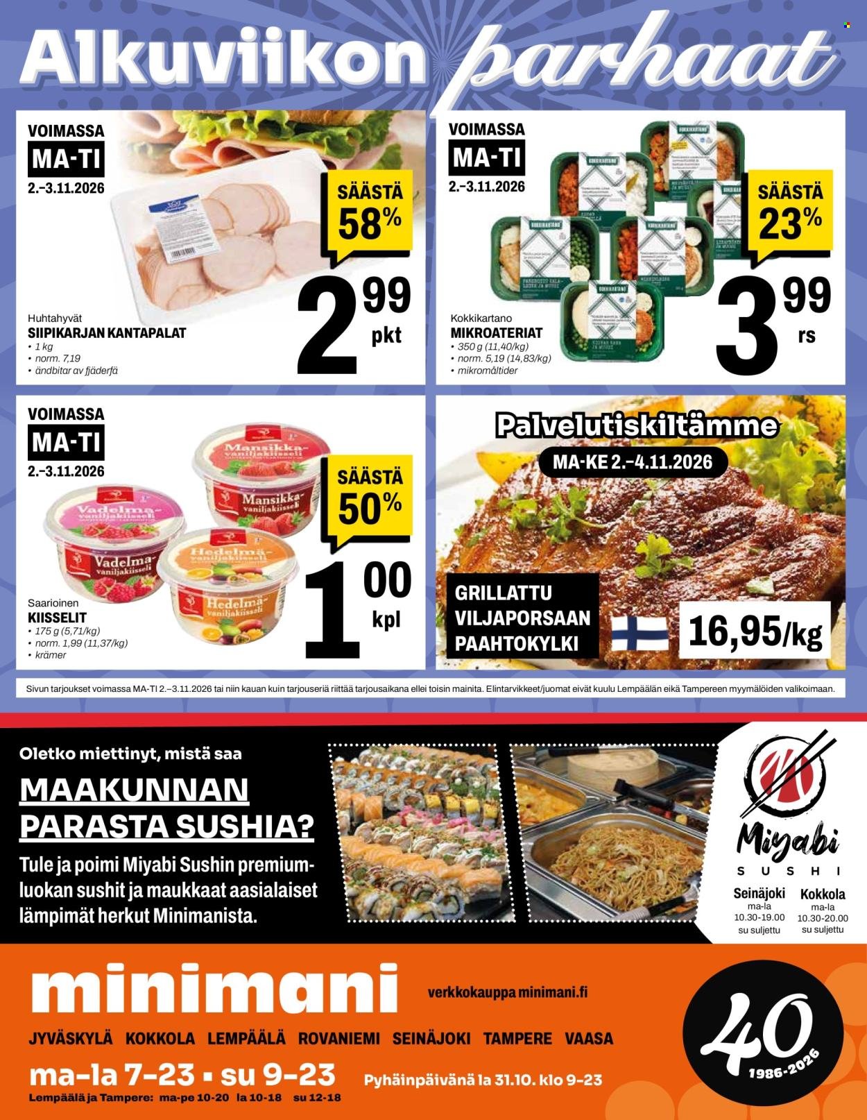 MINIMANI tarjoukset - Alkaen KE 28.10.2026