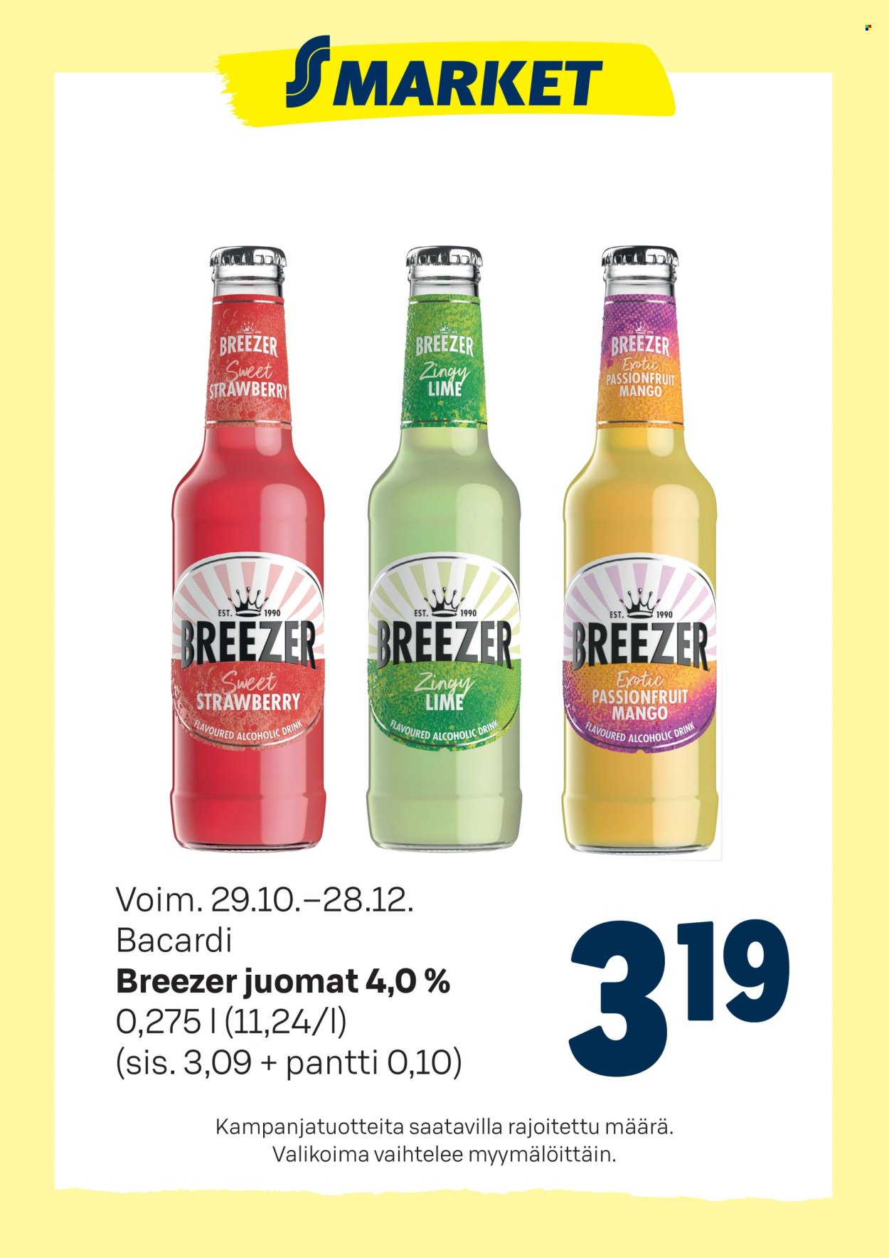 S-MARKET tarjoukset - Breezer (2025-10-29 - 2025-12-28)