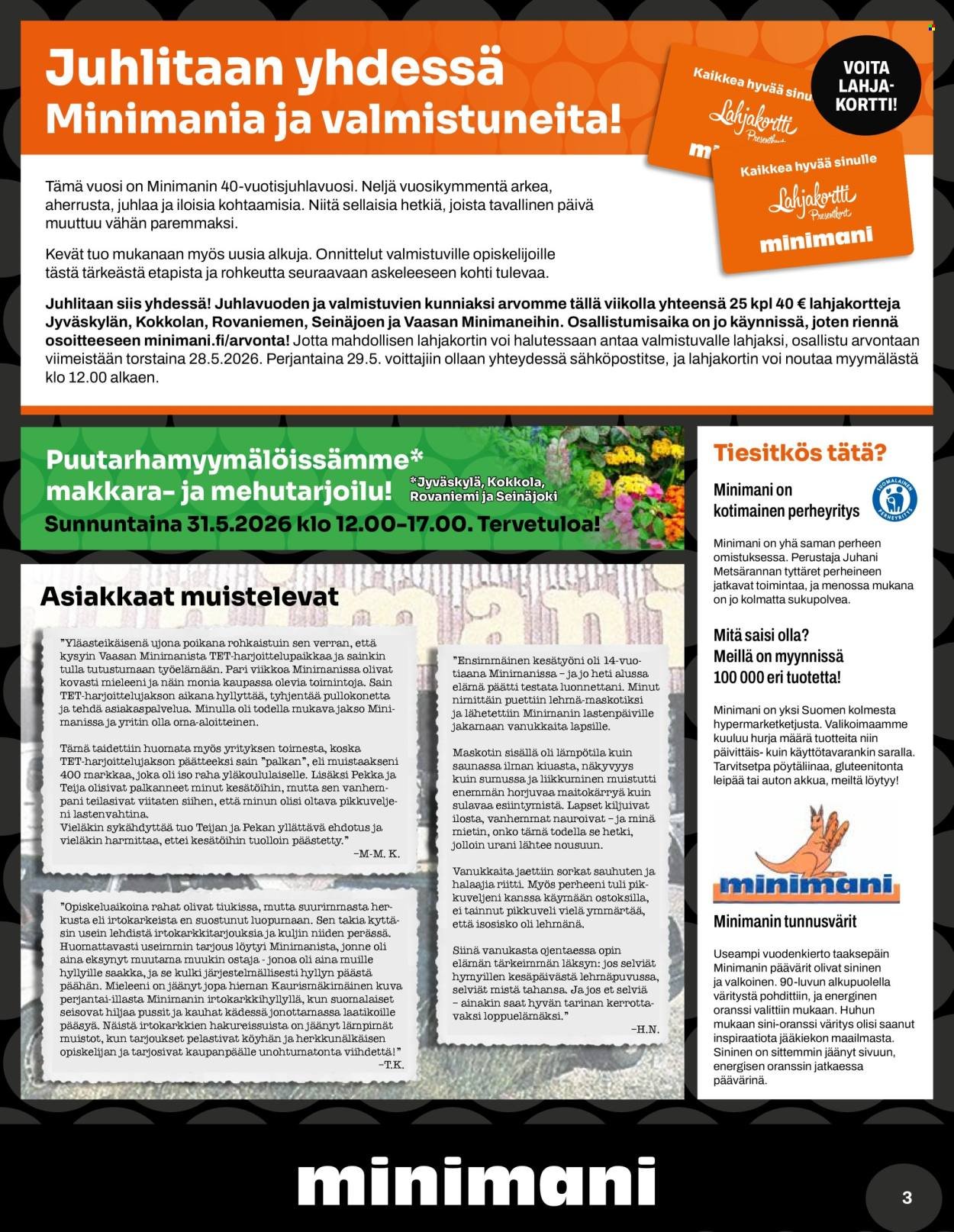 MINIMANI tarjoukset - Alkaen KE 27.5.2026