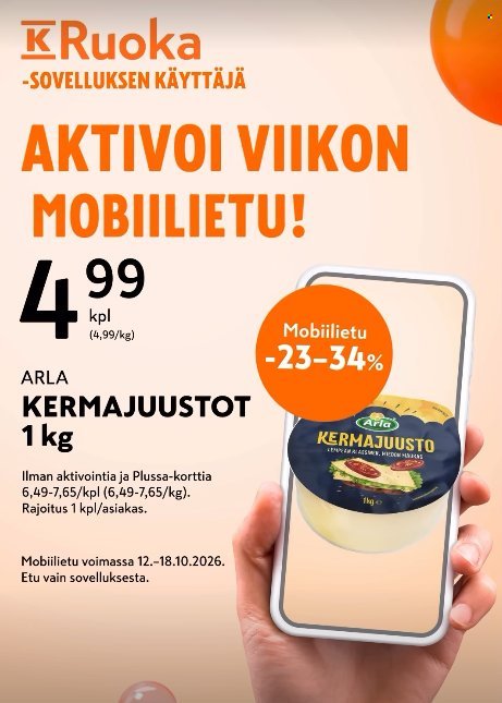 K-MARKET tarjoukset - Alkaen MA 12.10.2026