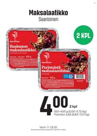 S-MARKET tarjoukset - Maksalaatikko