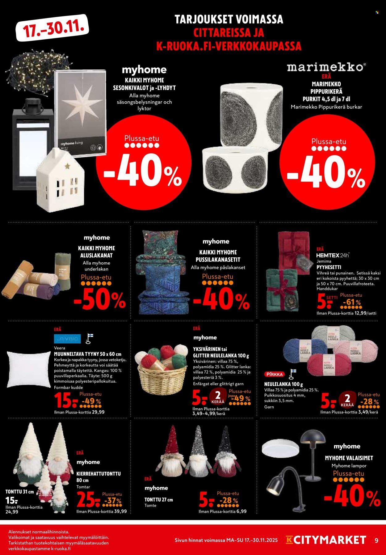 K-CITYMARKET tarjoukset - Alkaen MA 17.11.2025 (2025-11-17 - 2025-11-30)