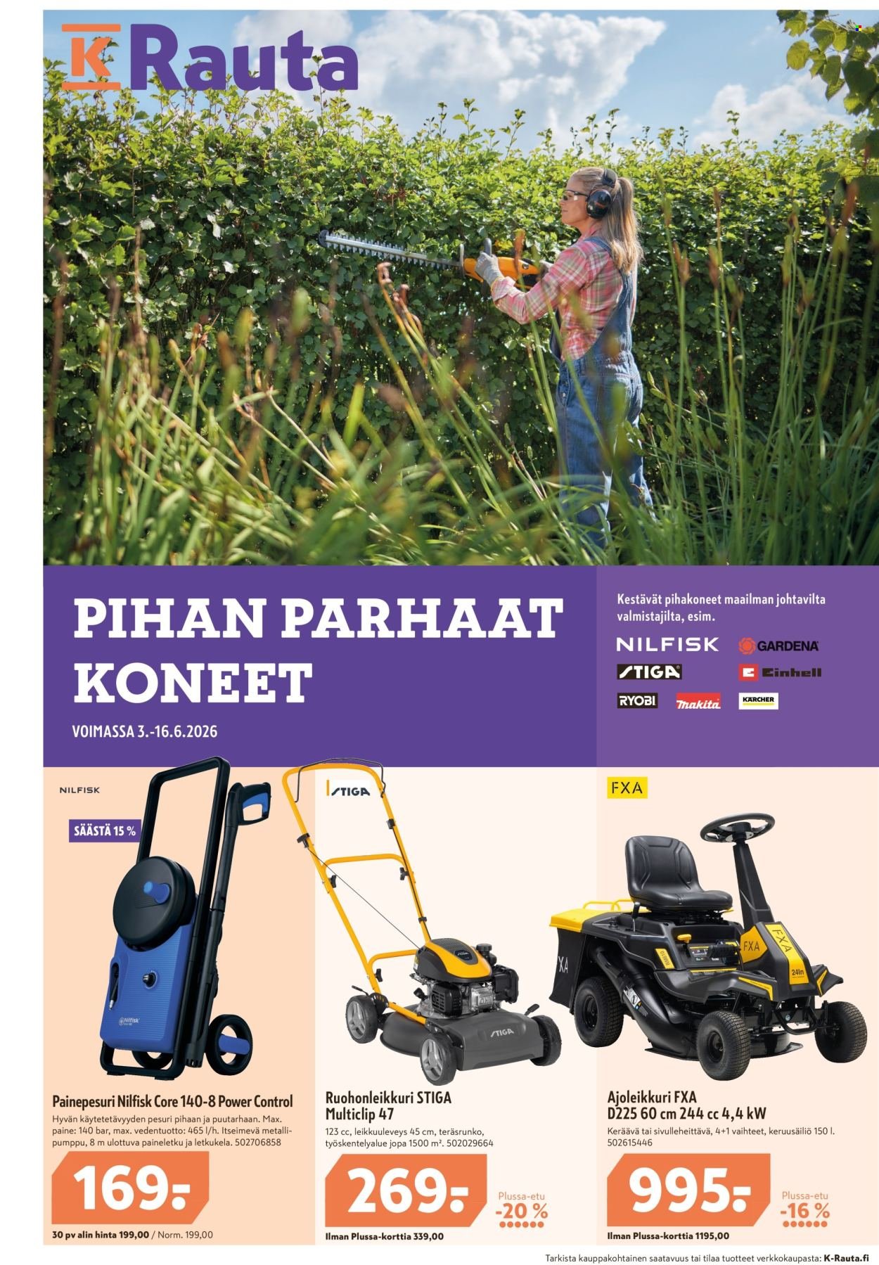 K-RAUTA tarjoukset - Pihan parhaat koneet
