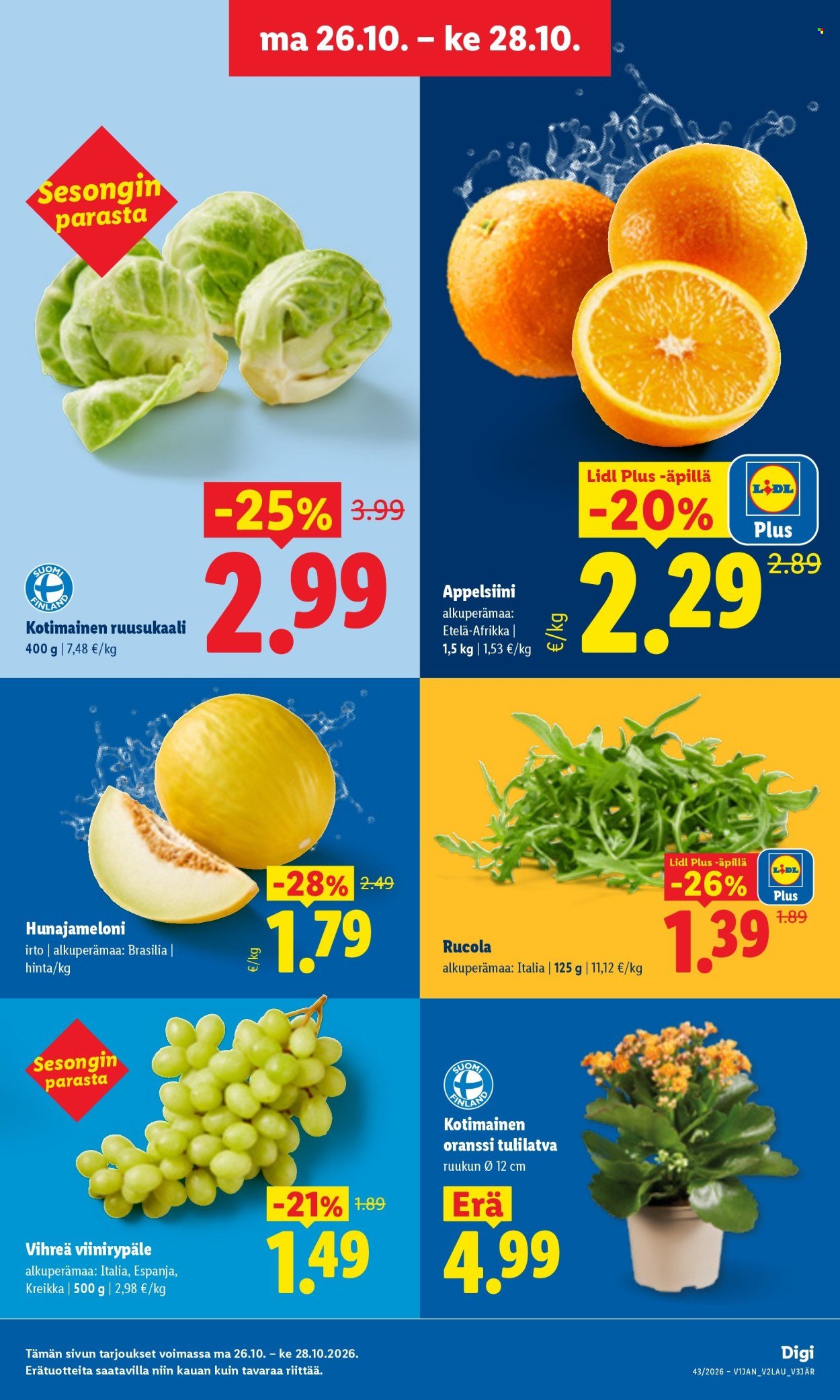 LIDL tarjoukset - Alkaen MA 26.10.2026
