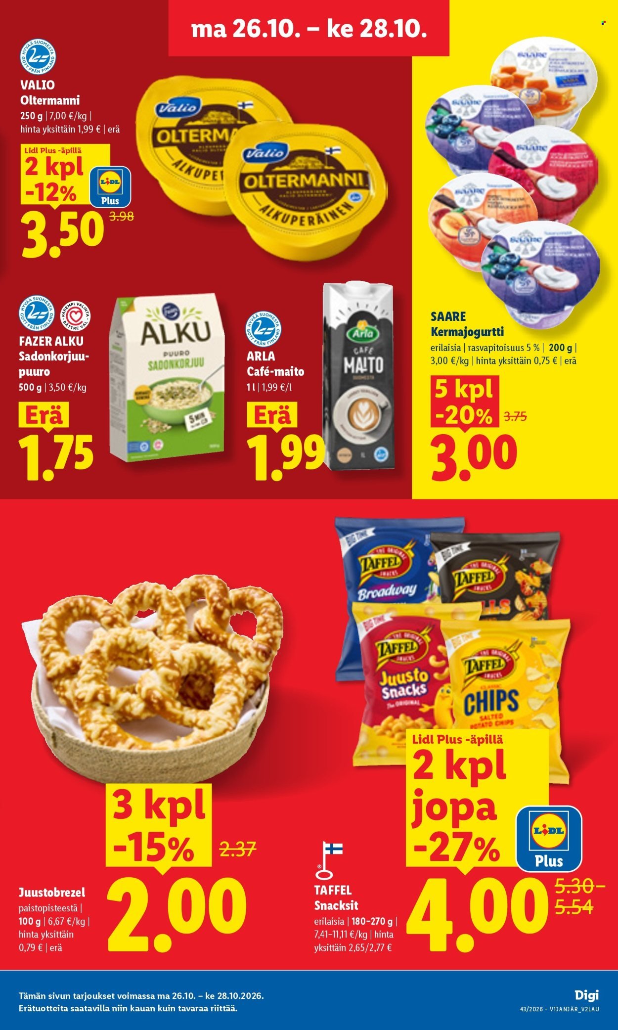 LIDL tarjoukset - Alkaen MA 26.10.2026