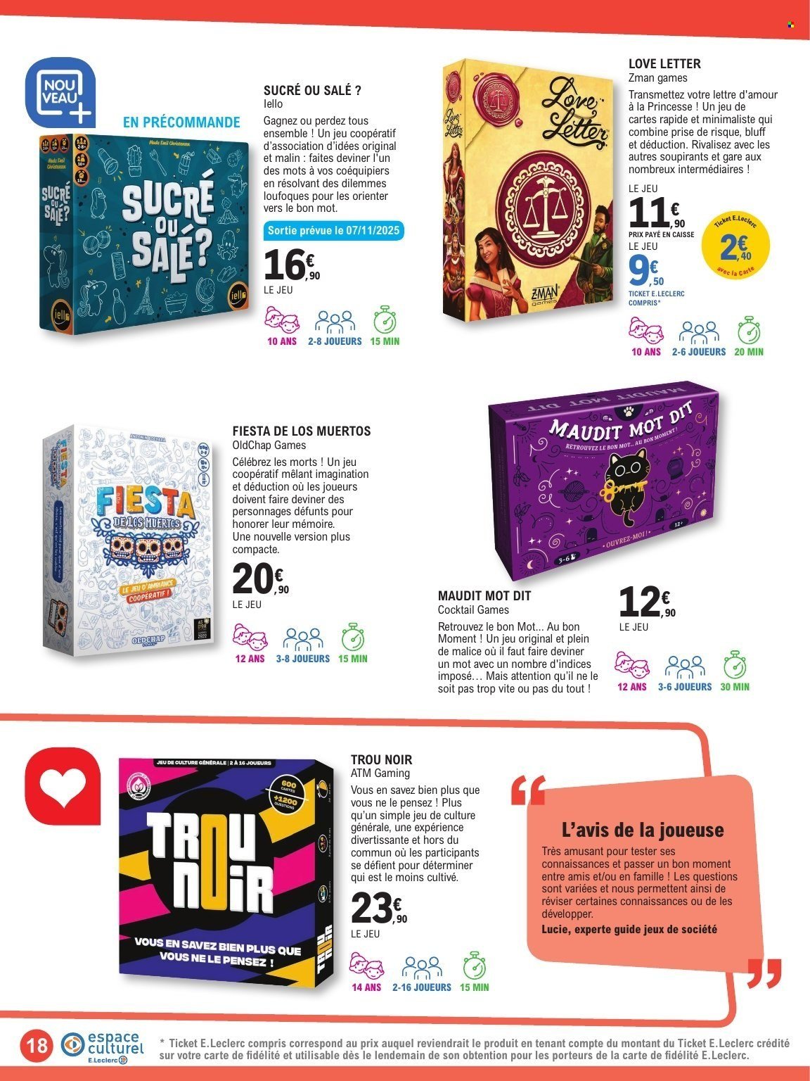 Catalogue E.LECLERC - GUIDE LUDO & JEUX DE SOCIETE (2025-10-21 - 2025-11-08)