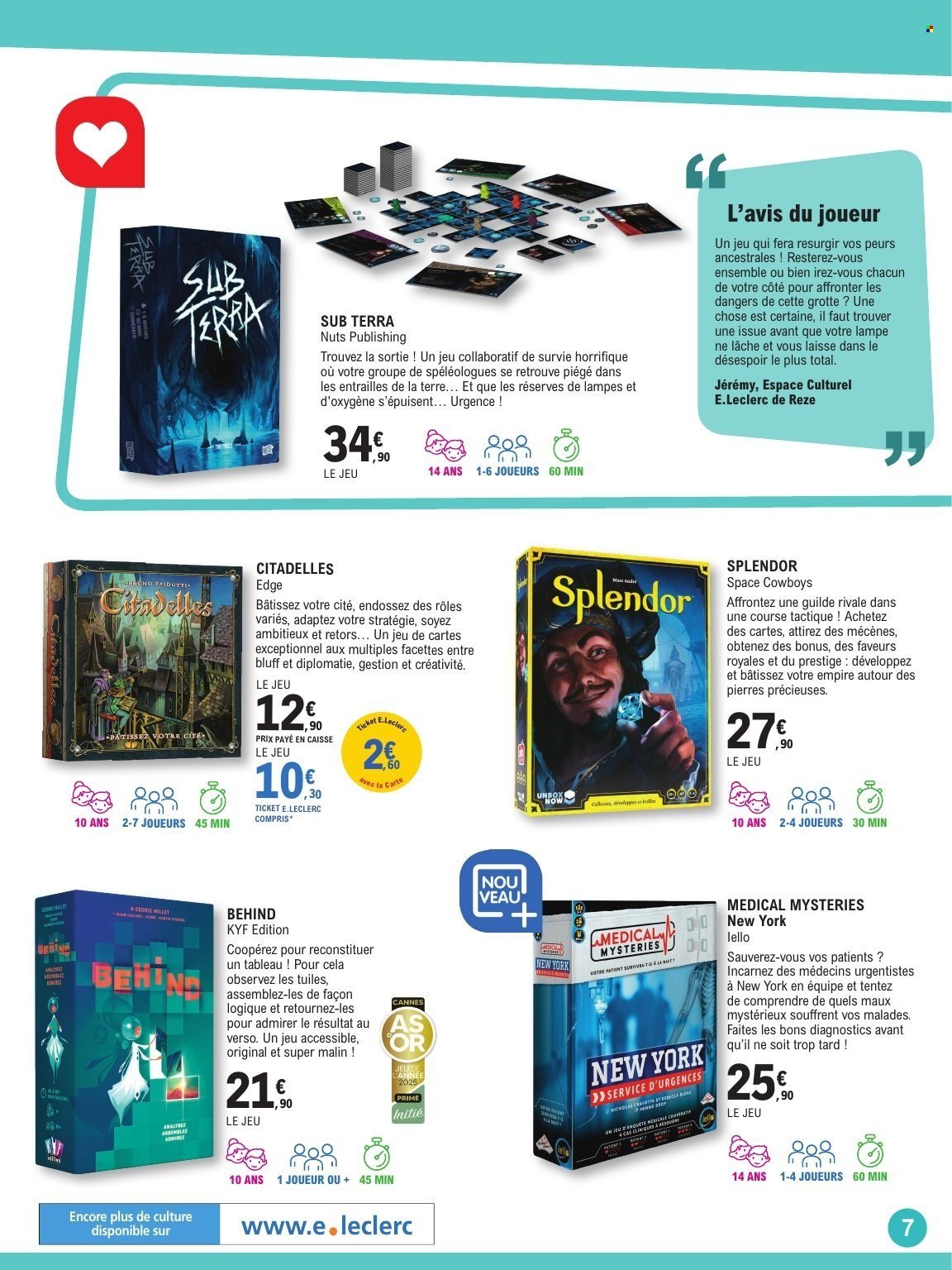 Catalogue E.LECLERC - GUIDE LUDO & JEUX DE SOCIETE (2025-10-21 - 2025-11-08)