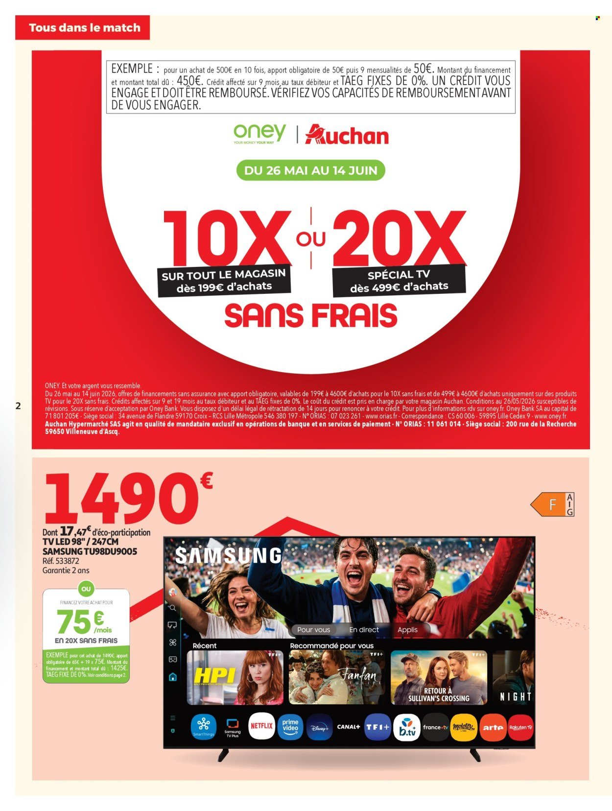 Catalogue AUCHAN - Téléviseurs & high-tech