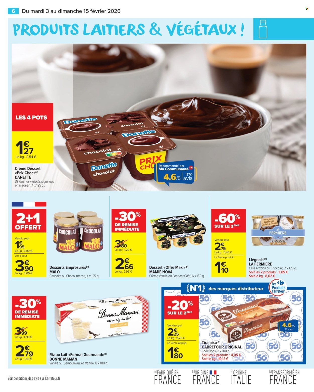 Catalogue CARREFOUR MARKET - LES PRODUITS LAITIERS & VÉGÉTAUX