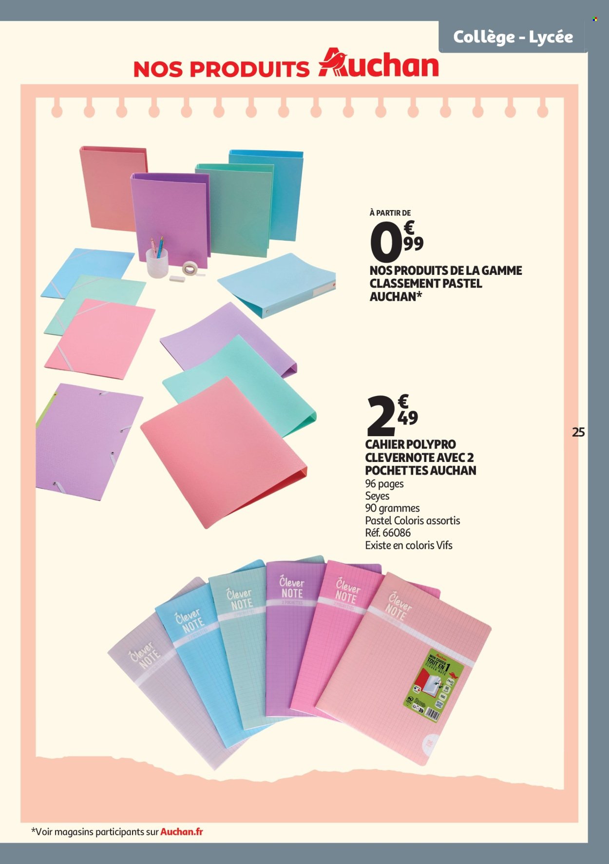Catalogue AUCHAN - Cartables, rentrée
