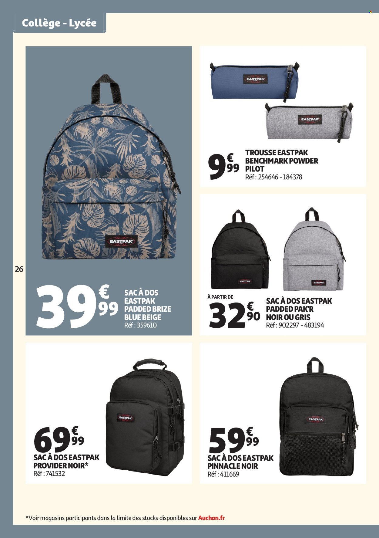 Catalogue AUCHAN - Cartables, rentrée