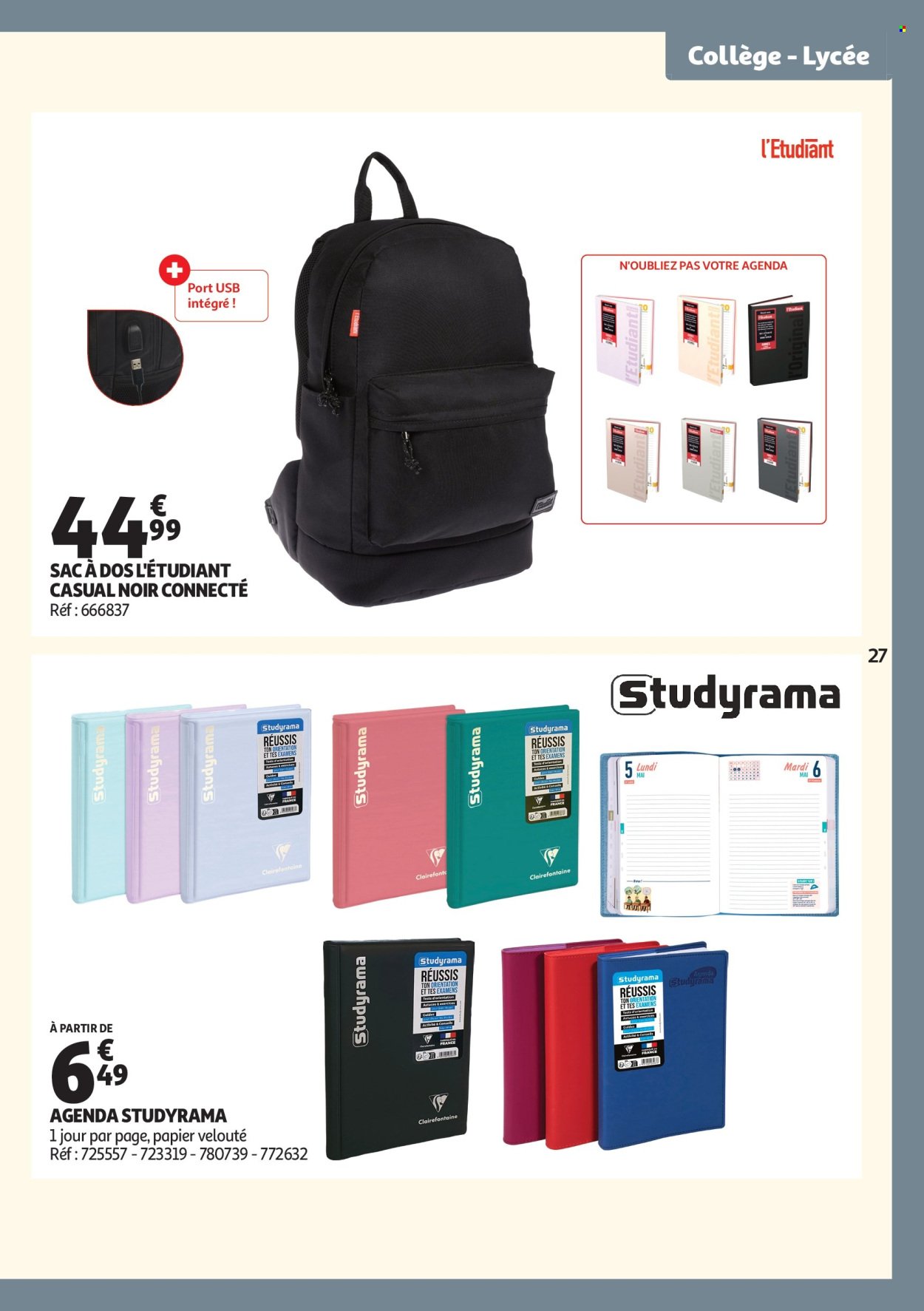 Catalogue AUCHAN - Cartables, rentrée
