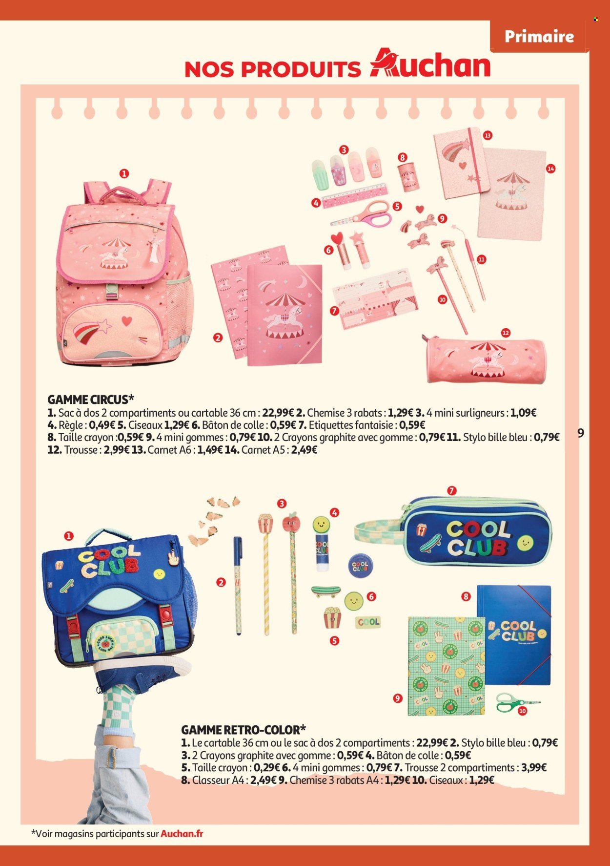 Catalogue AUCHAN - Cartables, rentrée