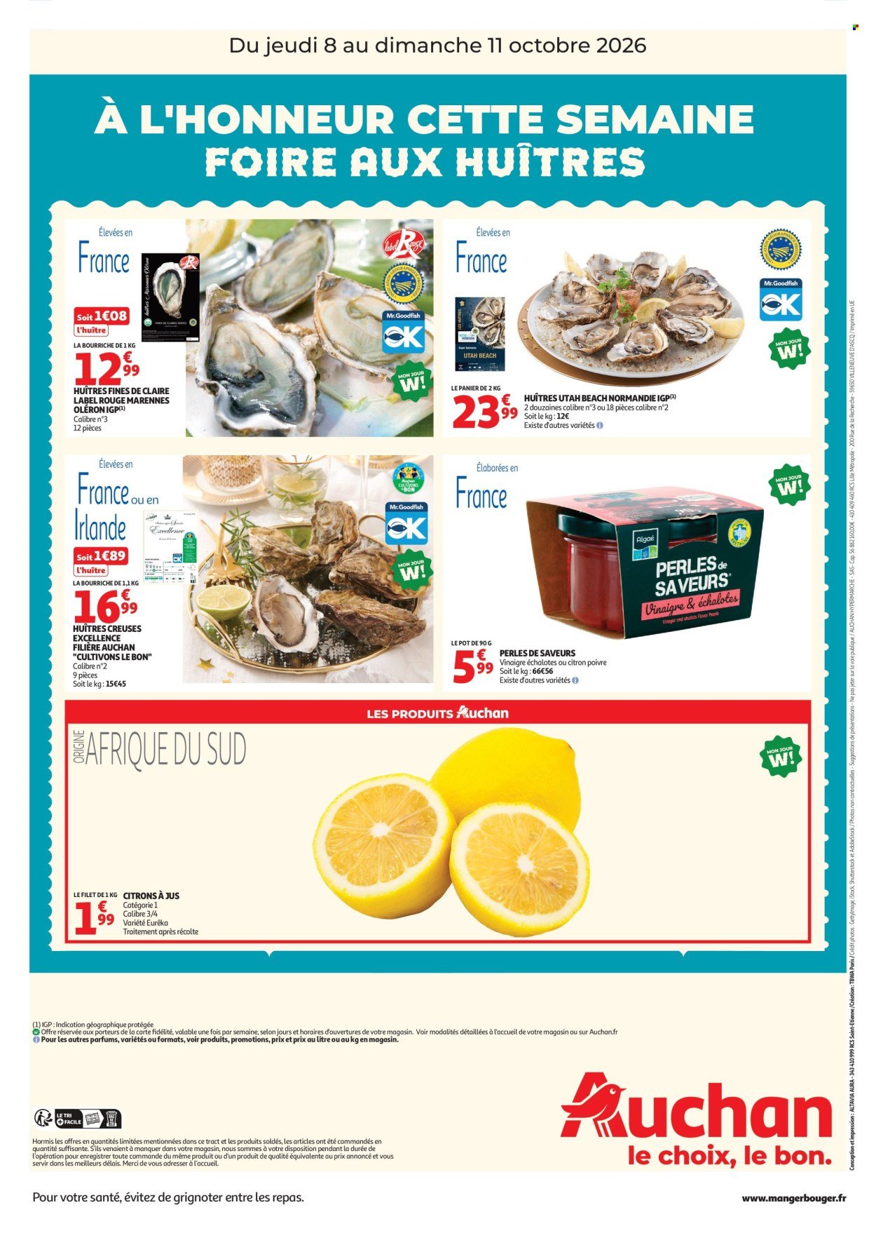 Catalogue AUCHAN - Foire aux Huitres