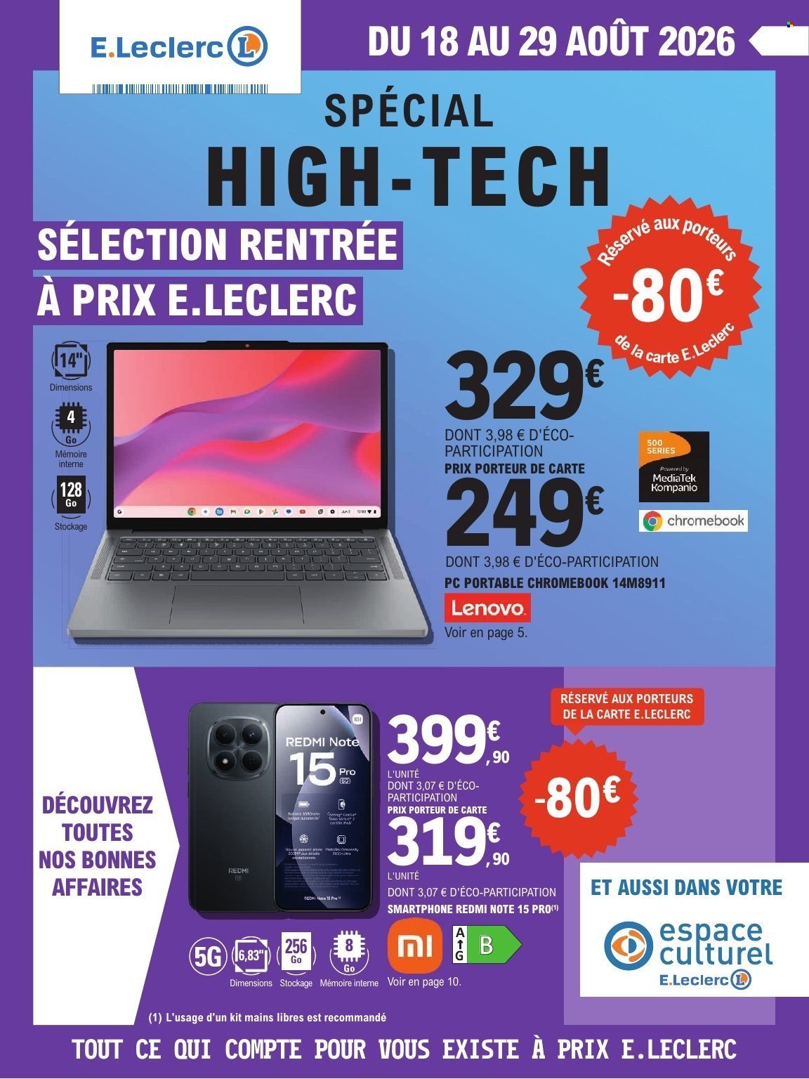 Catalogue E.LECLERC - HIGH-TECH RENTREE DES ELEVES