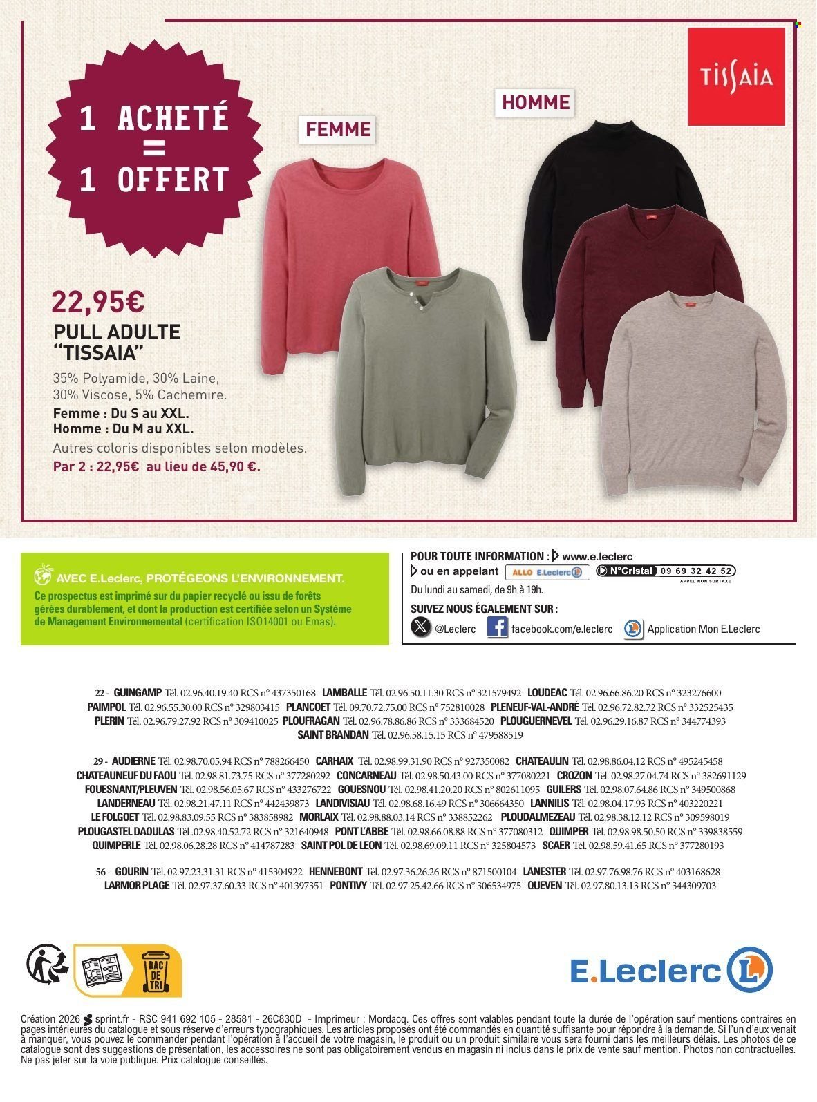 Catalogue E.LECLERC - Foire aux Pulls
