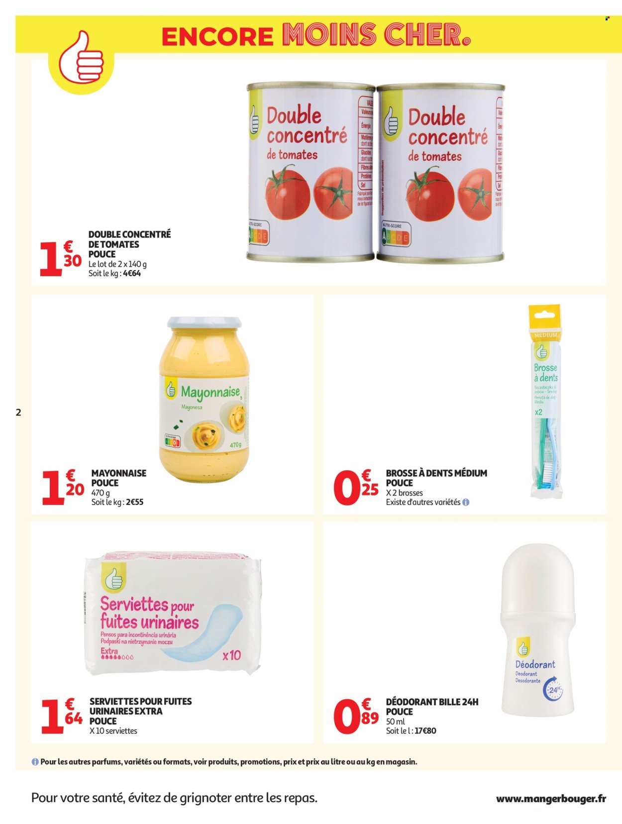 Catalogue AUCHAN - Marque Pouce supers