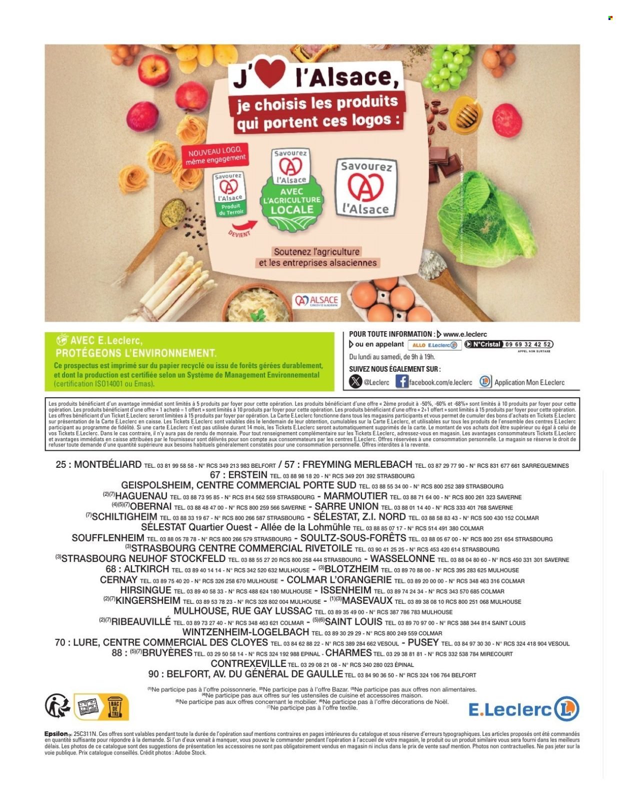 Catalogue E.LECLERC - ALSACE CHOUCROUTE - BREDELE