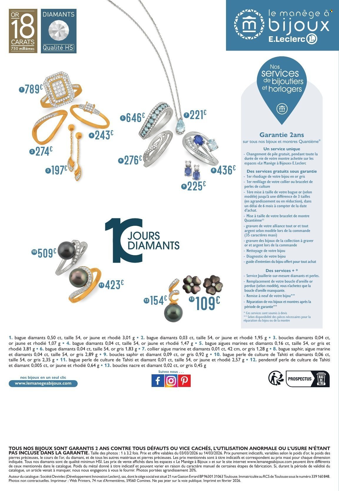 Catalogue E.LECLERC - 10 JOURS DIAMANTS MARS