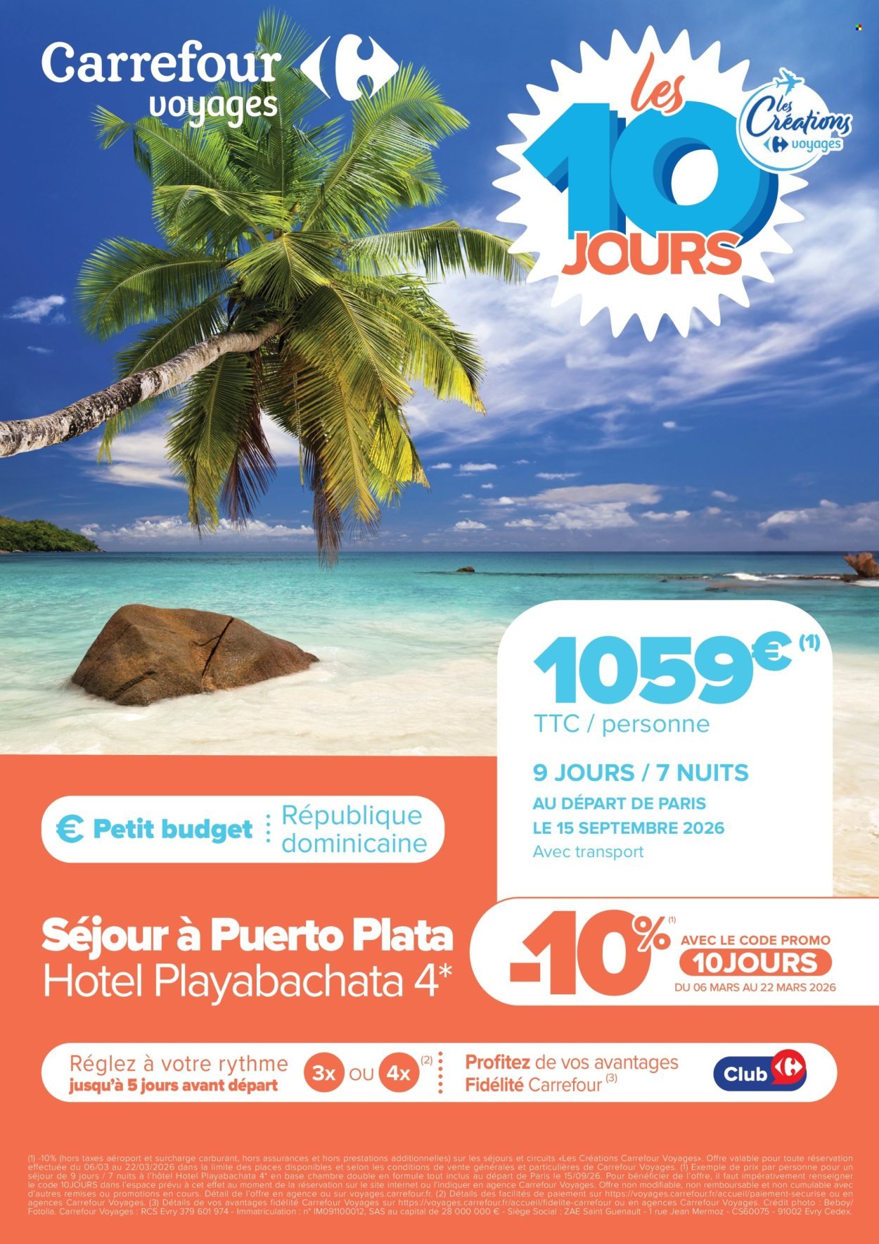 Catalogue CARREFOUR - LES 10 JOURS LES CRÉATIONS CARREFOUR VOYAGES