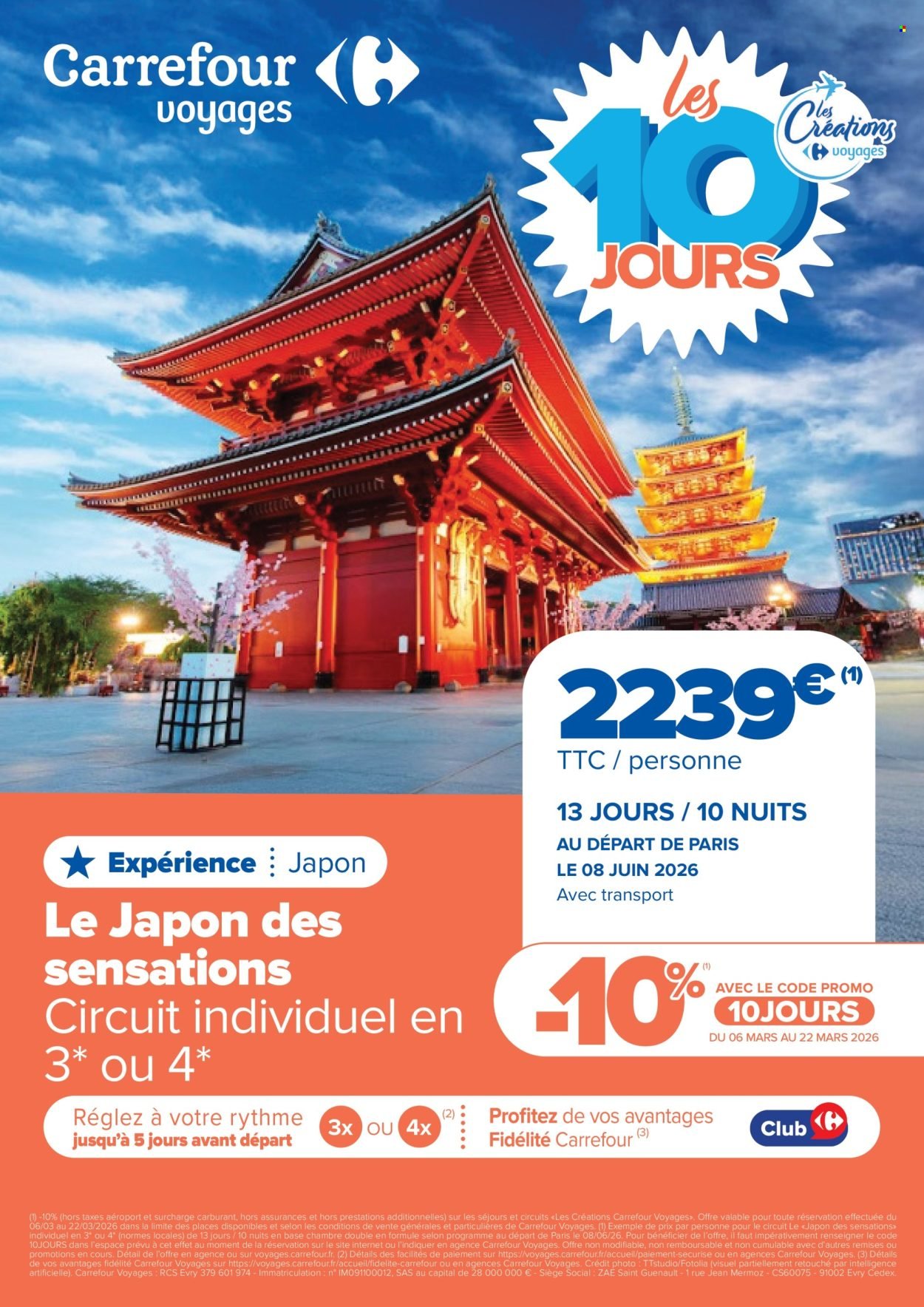 Catalogue CARREFOUR - LES 10 JOURS LES CRÉATIONS CARREFOUR VOYAGES