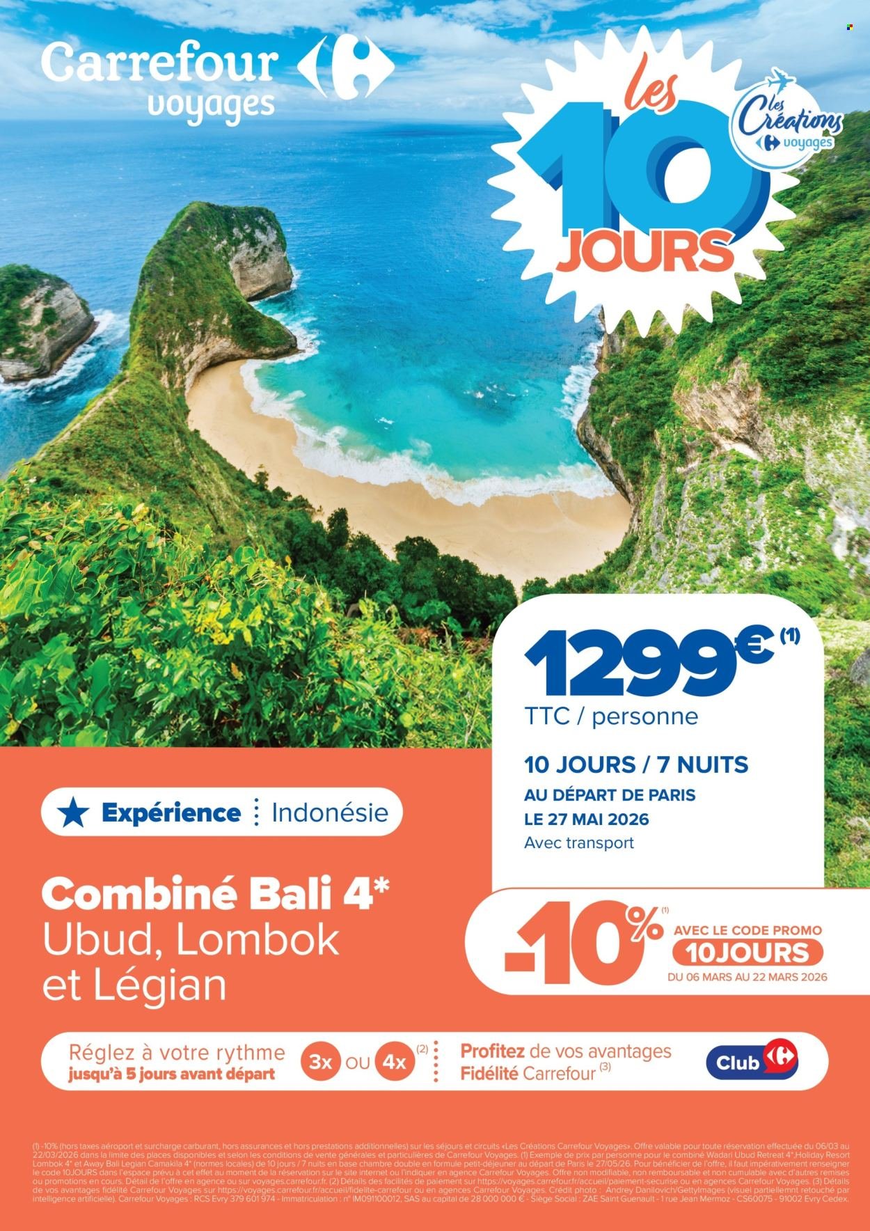 Catalogue CARREFOUR - LES 10 JOURS LES CRÉATIONS CARREFOUR VOYAGES