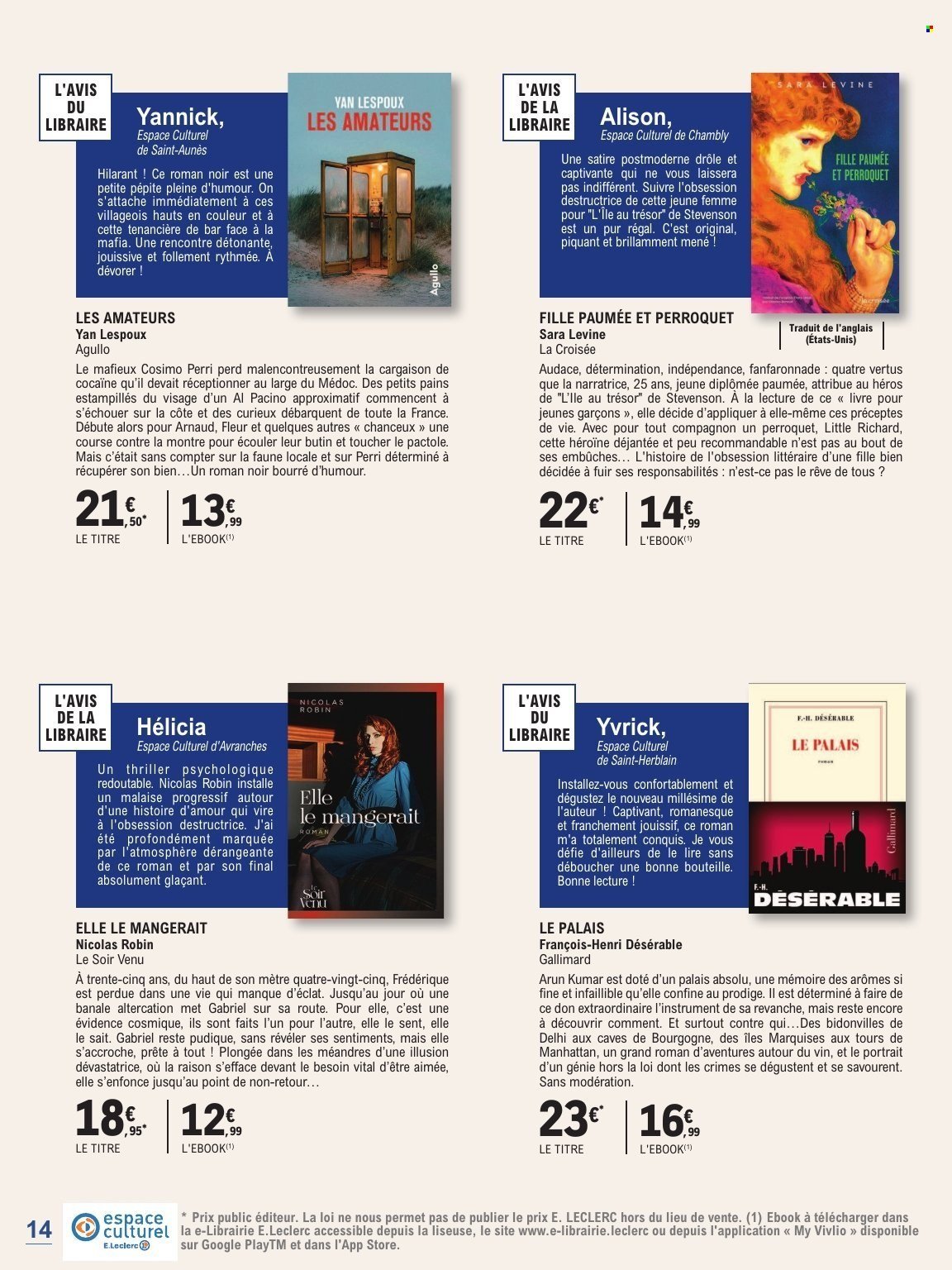 Catalogue E.LECLERC - GUIDE RENTREE LITTERAIRE