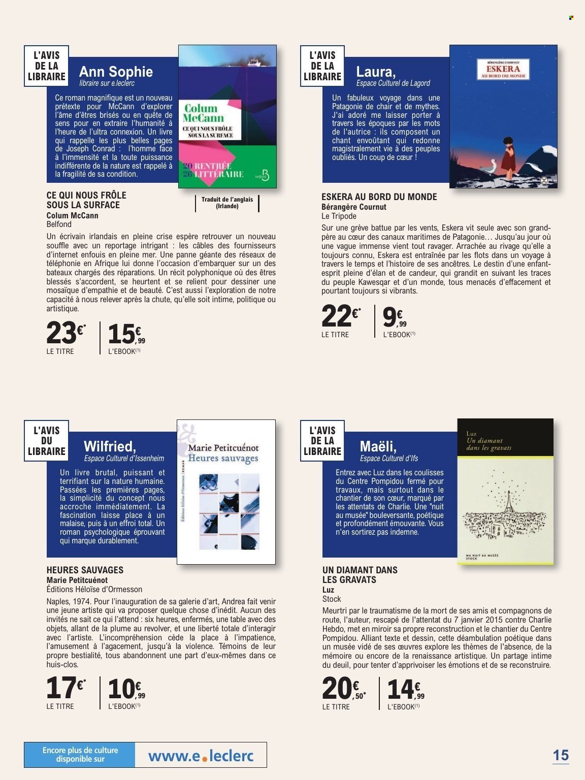 Catalogue E.LECLERC - GUIDE RENTREE LITTERAIRE