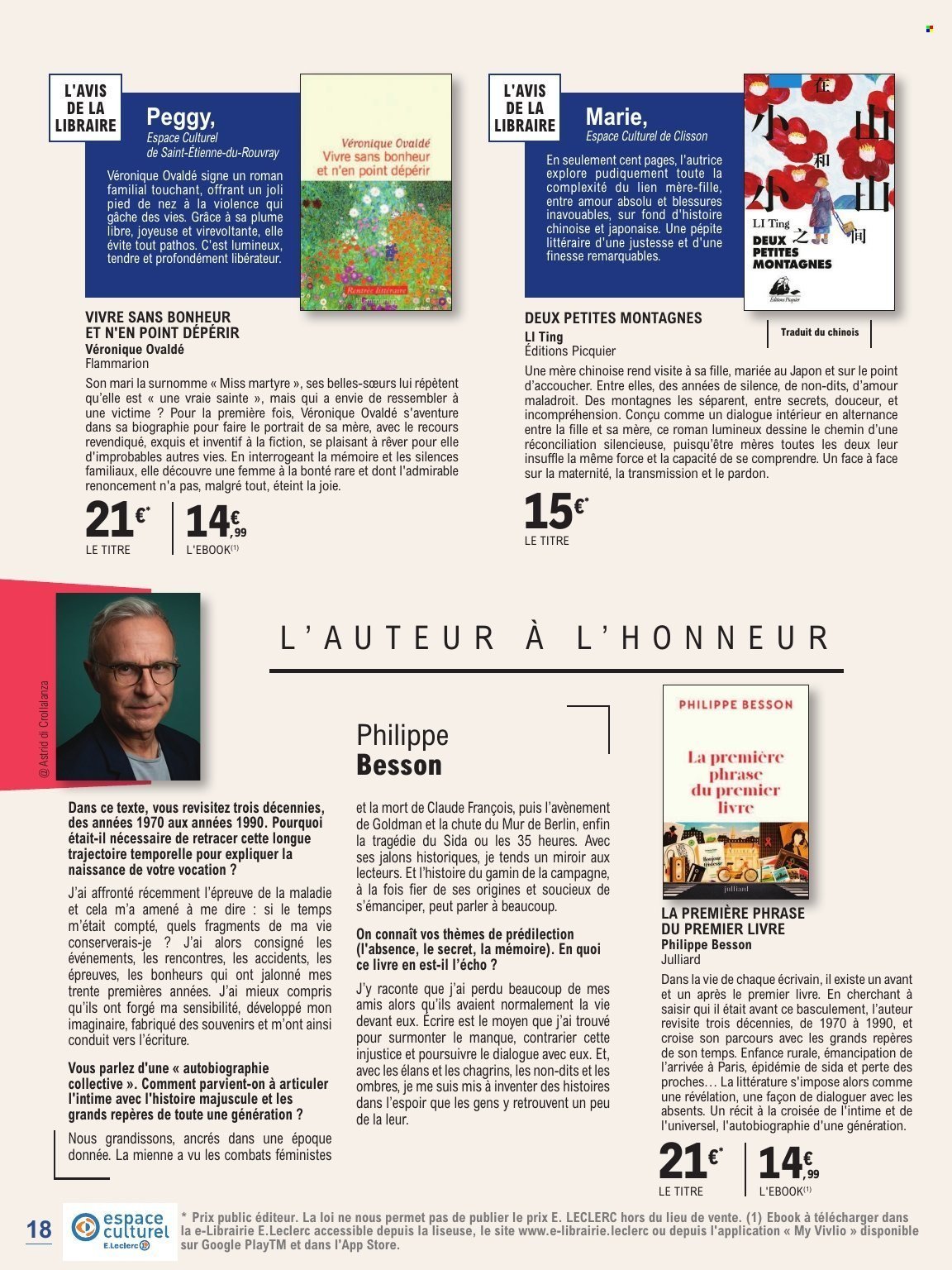 Catalogue E.LECLERC - GUIDE RENTREE LITTERAIRE