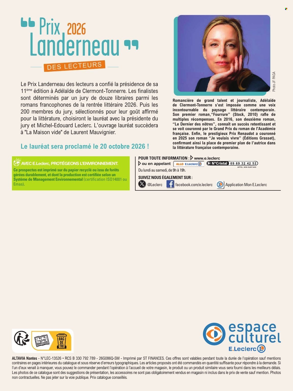 Catalogue E.LECLERC - GUIDE RENTREE LITTERAIRE