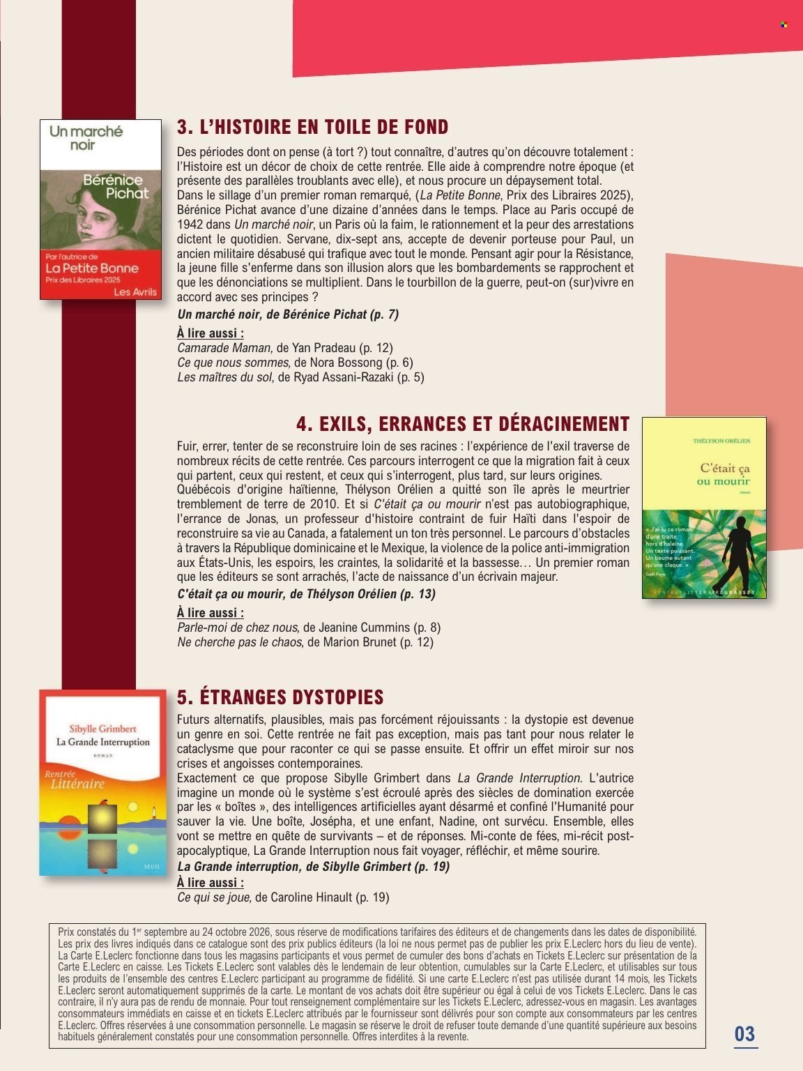Catalogue E.LECLERC - GUIDE RENTREE LITTERAIRE