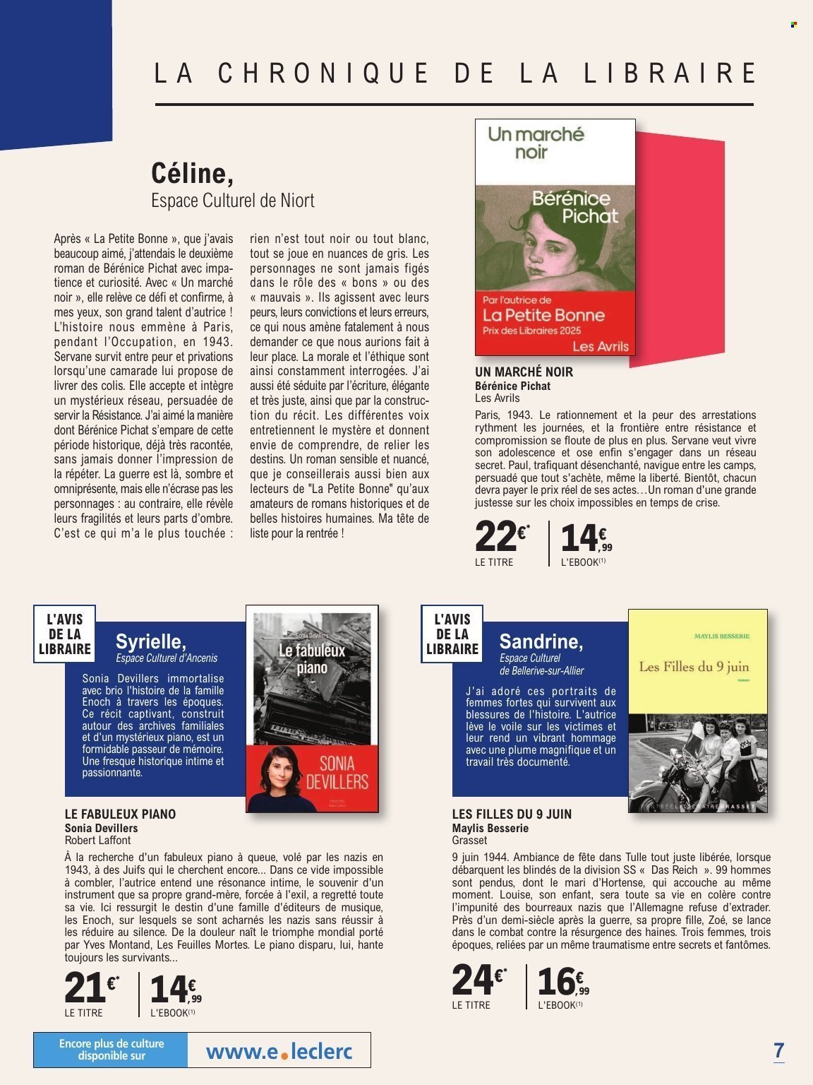 Catalogue E.LECLERC - GUIDE RENTREE LITTERAIRE