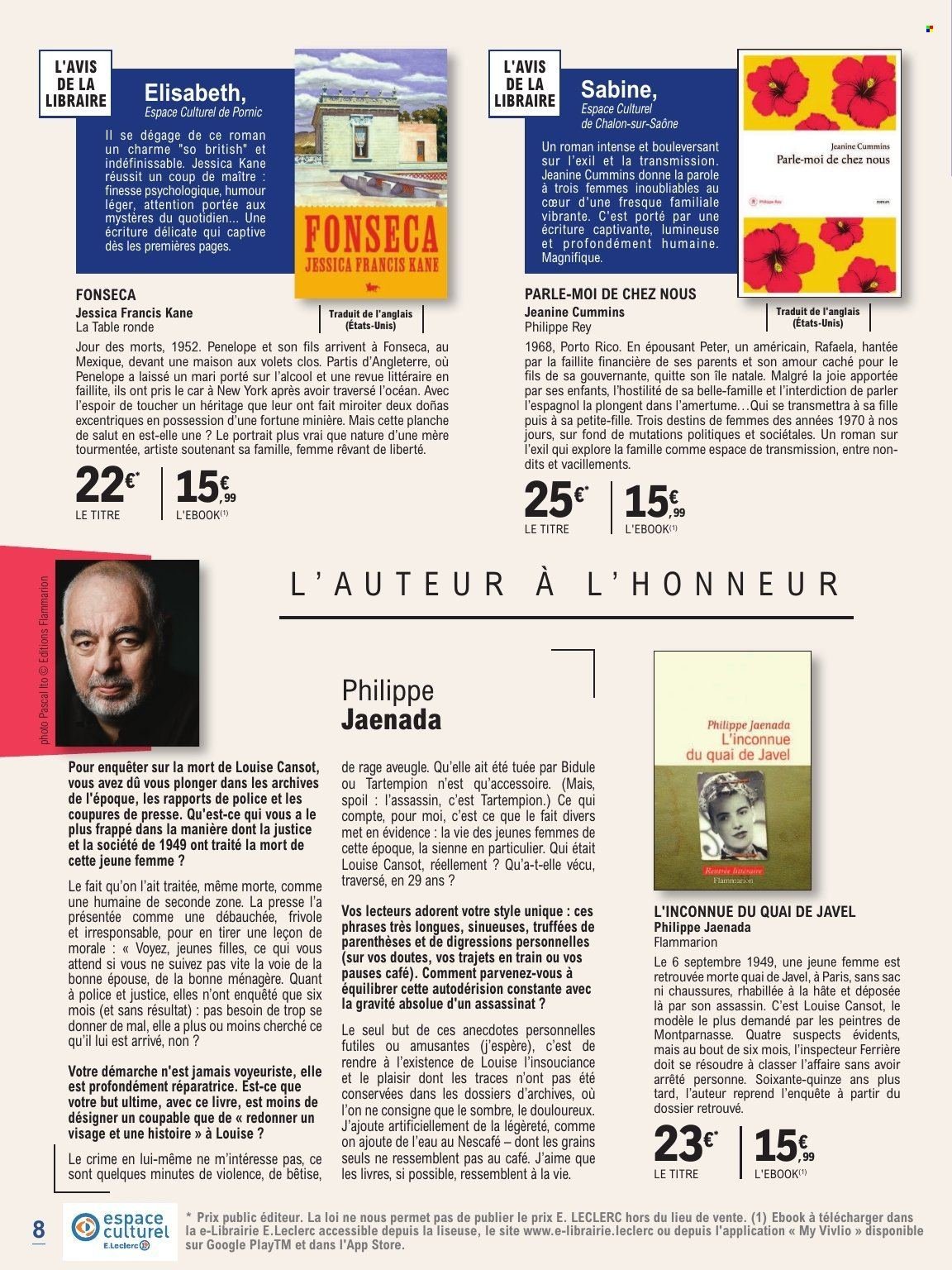 Catalogue E.LECLERC - GUIDE RENTREE LITTERAIRE