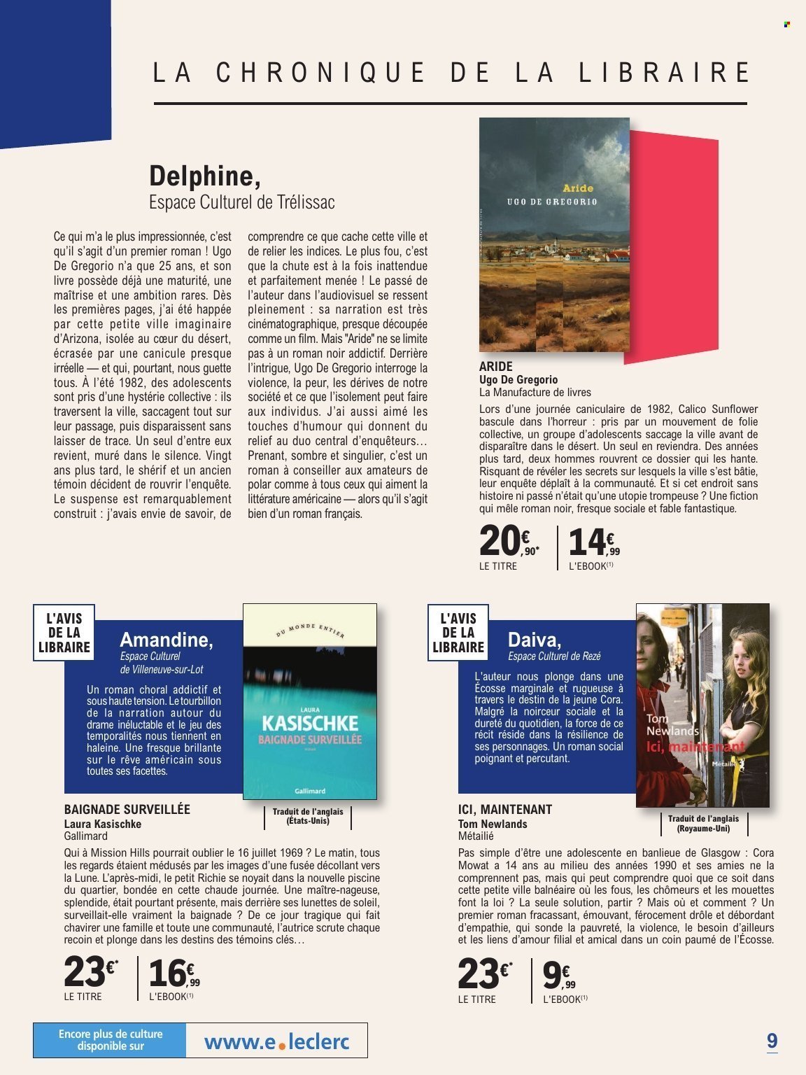 Catalogue E.LECLERC - GUIDE RENTREE LITTERAIRE