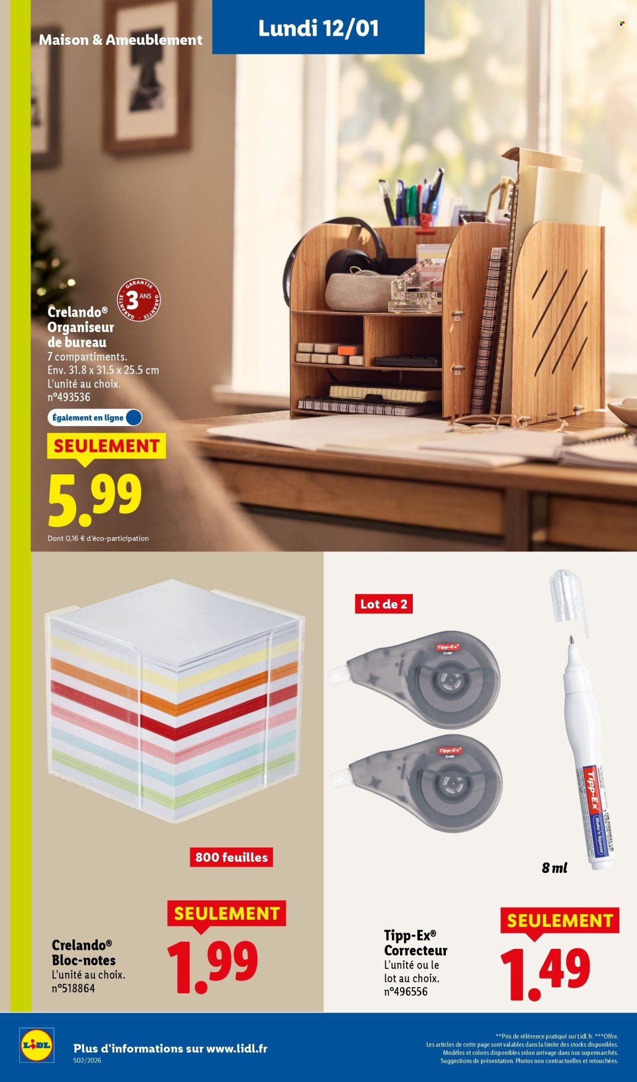 Catalogue LIDL - Les bonnes affaires de la semaine (2026-01-08 - 2026-01-12)