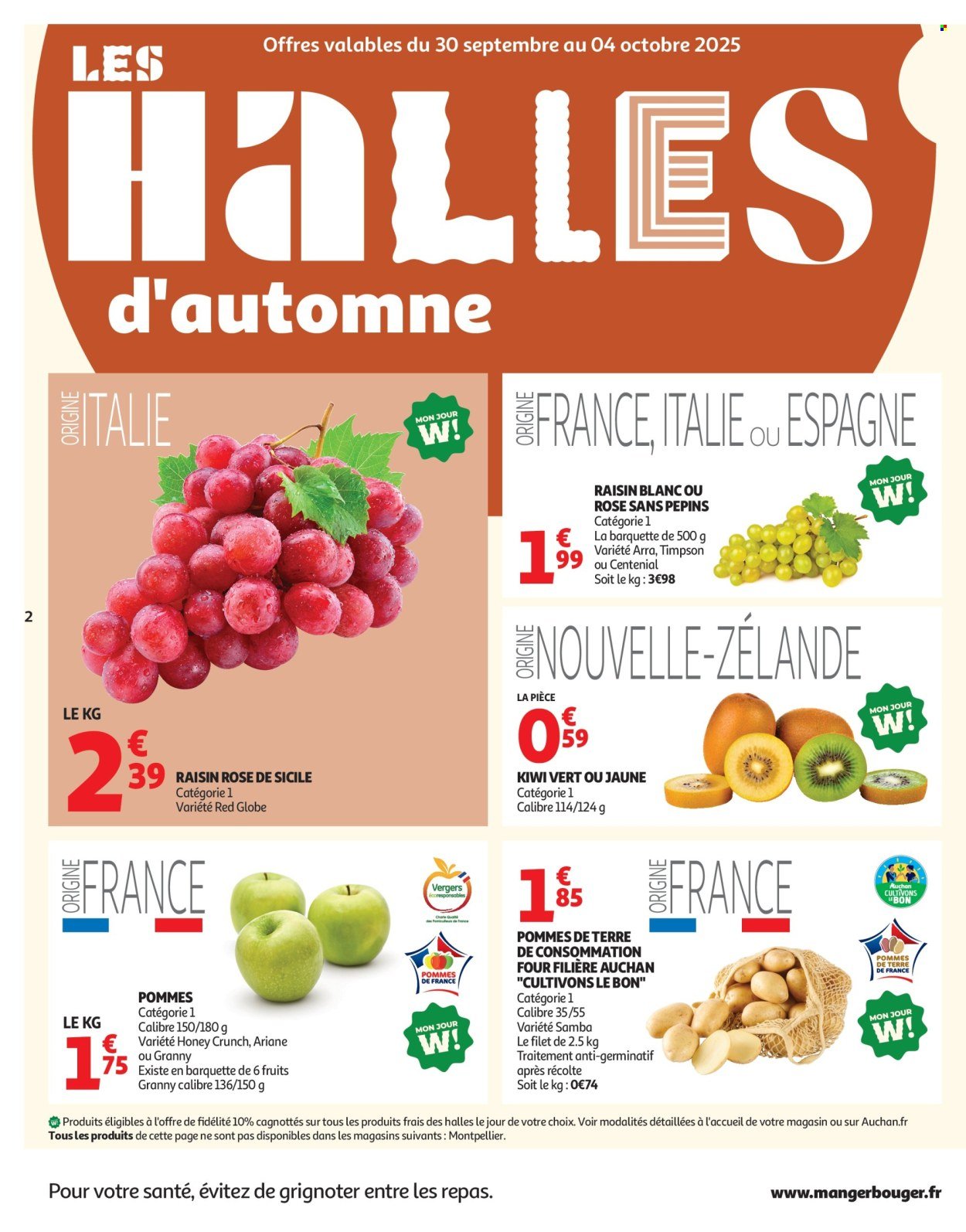 Catalogue AUCHAN - Les Halles d'automne : les prix bas, c'est toujours de saison (2025-09-30 - 2025-10-12)