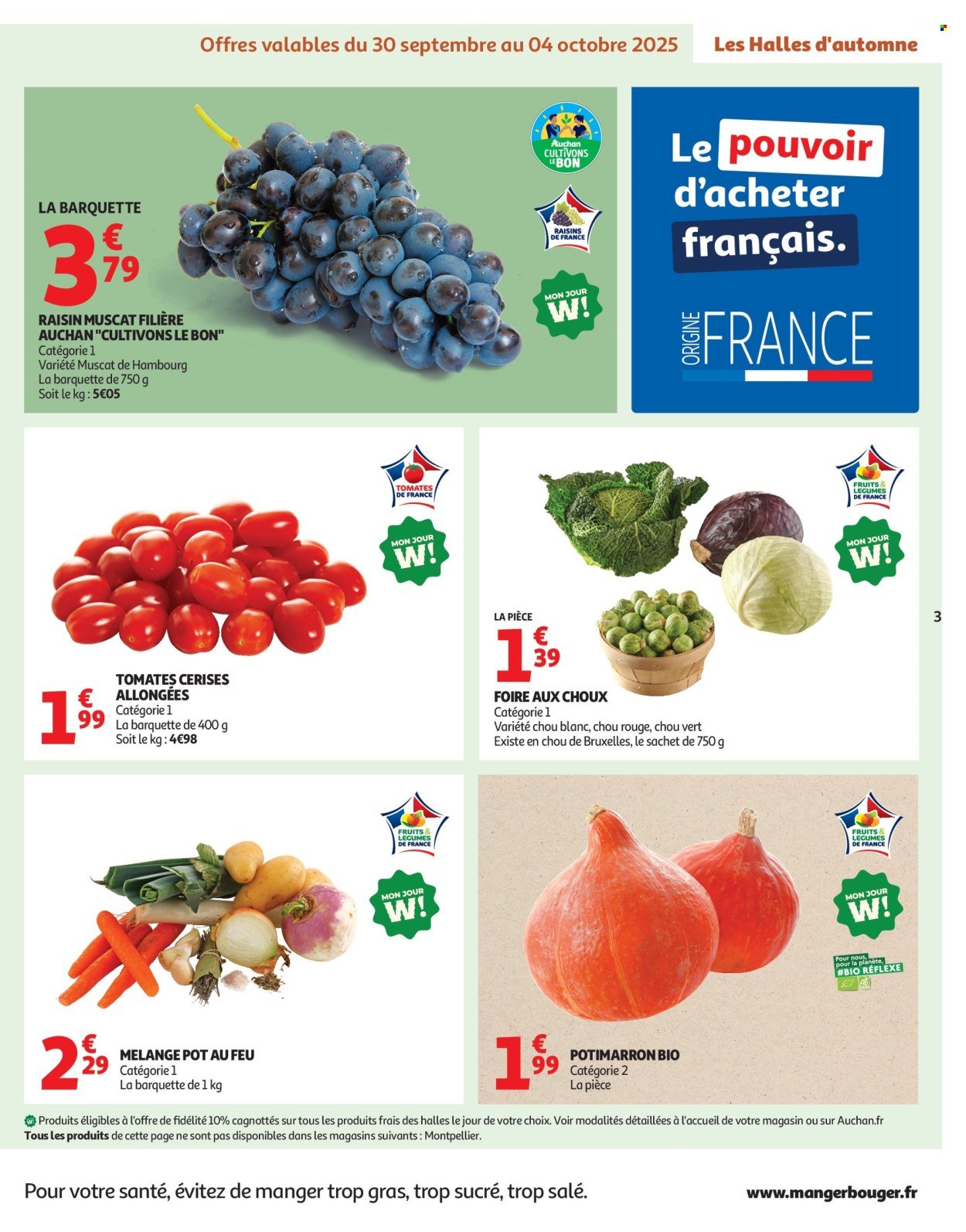 Catalogue AUCHAN - Les Halles d'automne : les prix bas, c'est toujours de saison (2025-09-30 - 2025-10-12)