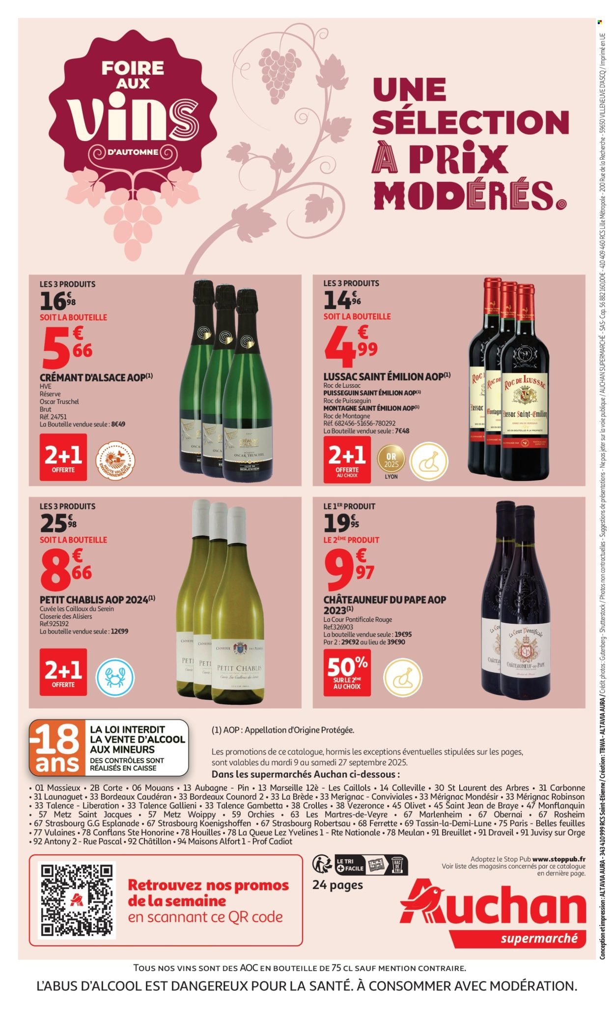 Catalogue AUCHAN - Foire aux Vins dans votre supermarché (2025-09-09 - 2025-09-27)