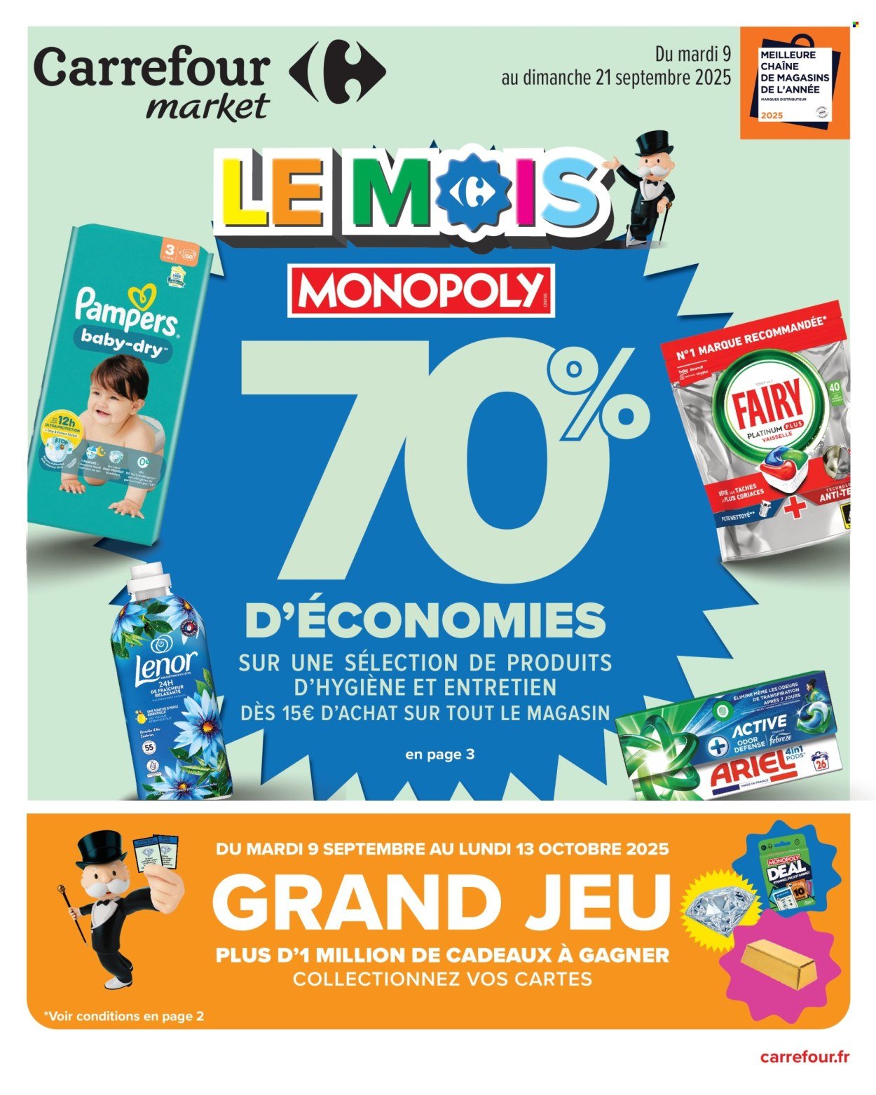 Catalogue CARREFOUR MARKET - LE MOIS MONOPOLY, 70% D'ÉCONOMIES (2025-09-09 - 2025-09-21)