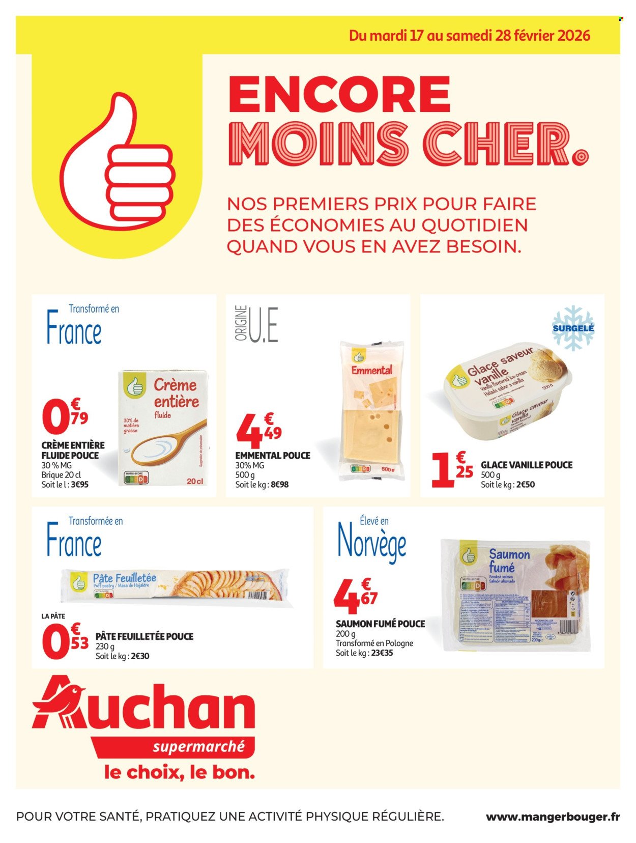 Catalogue AUCHAN - Marque Pouce supers