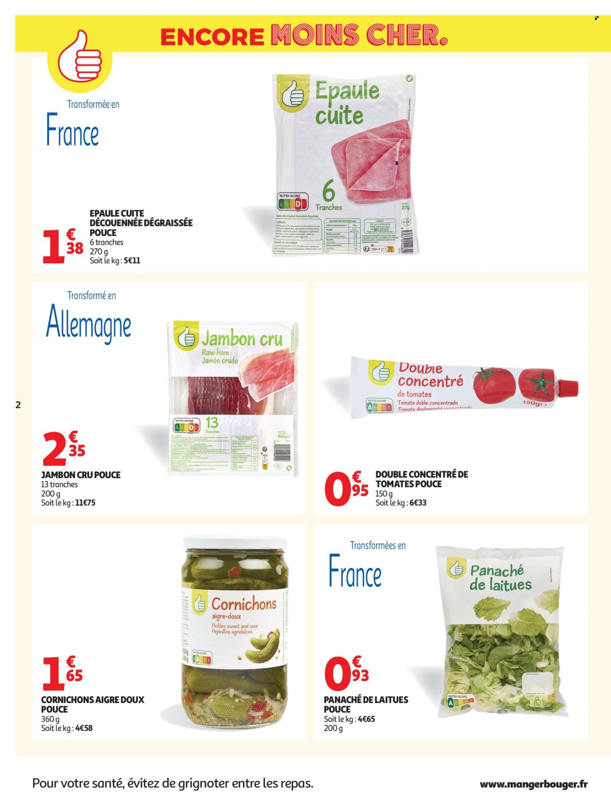 Catalogue AUCHAN - Marque Pouce supers