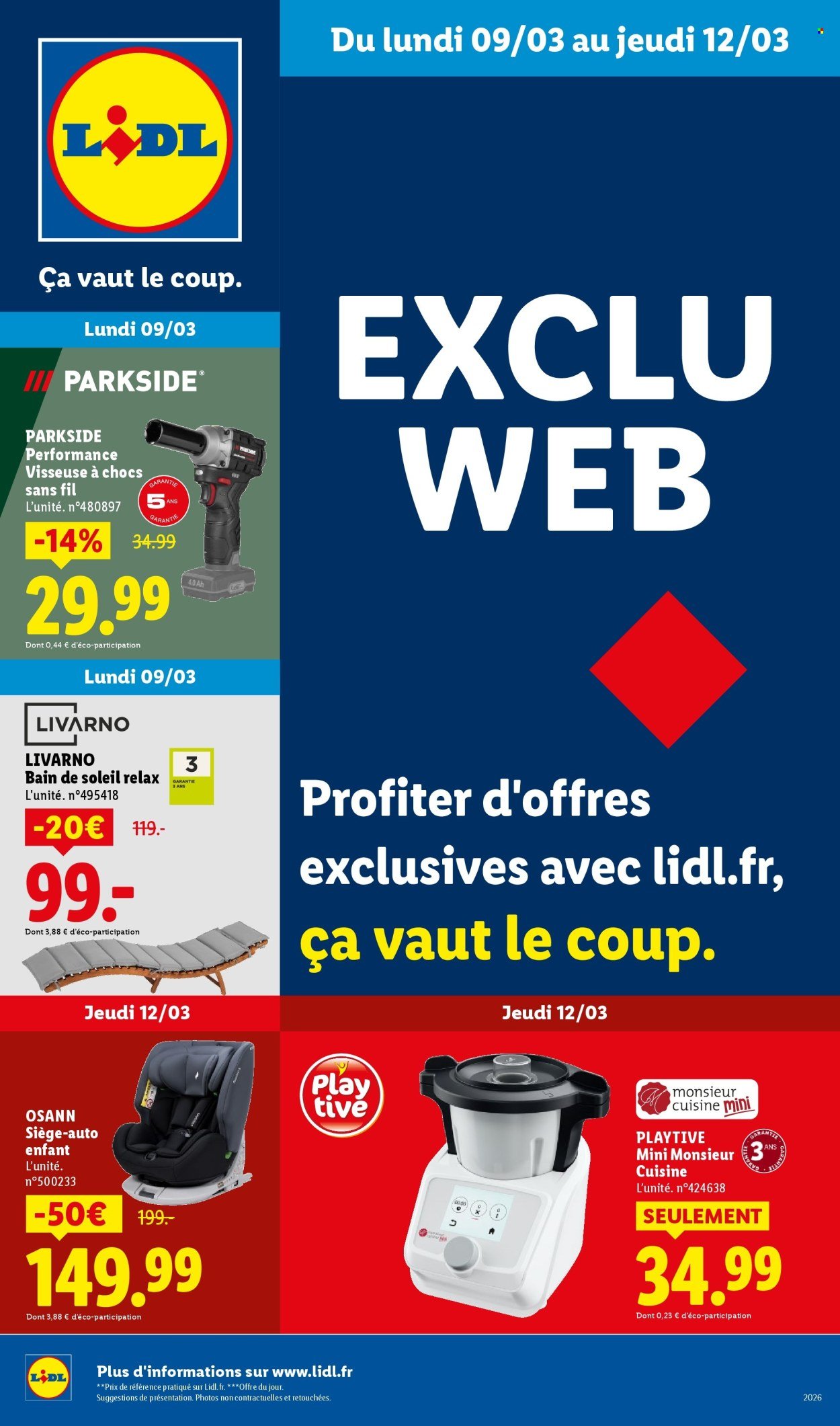 Catalogue LIDL - Les Exclus Web de la semaine (2026-03-09 - 2026-03-12)