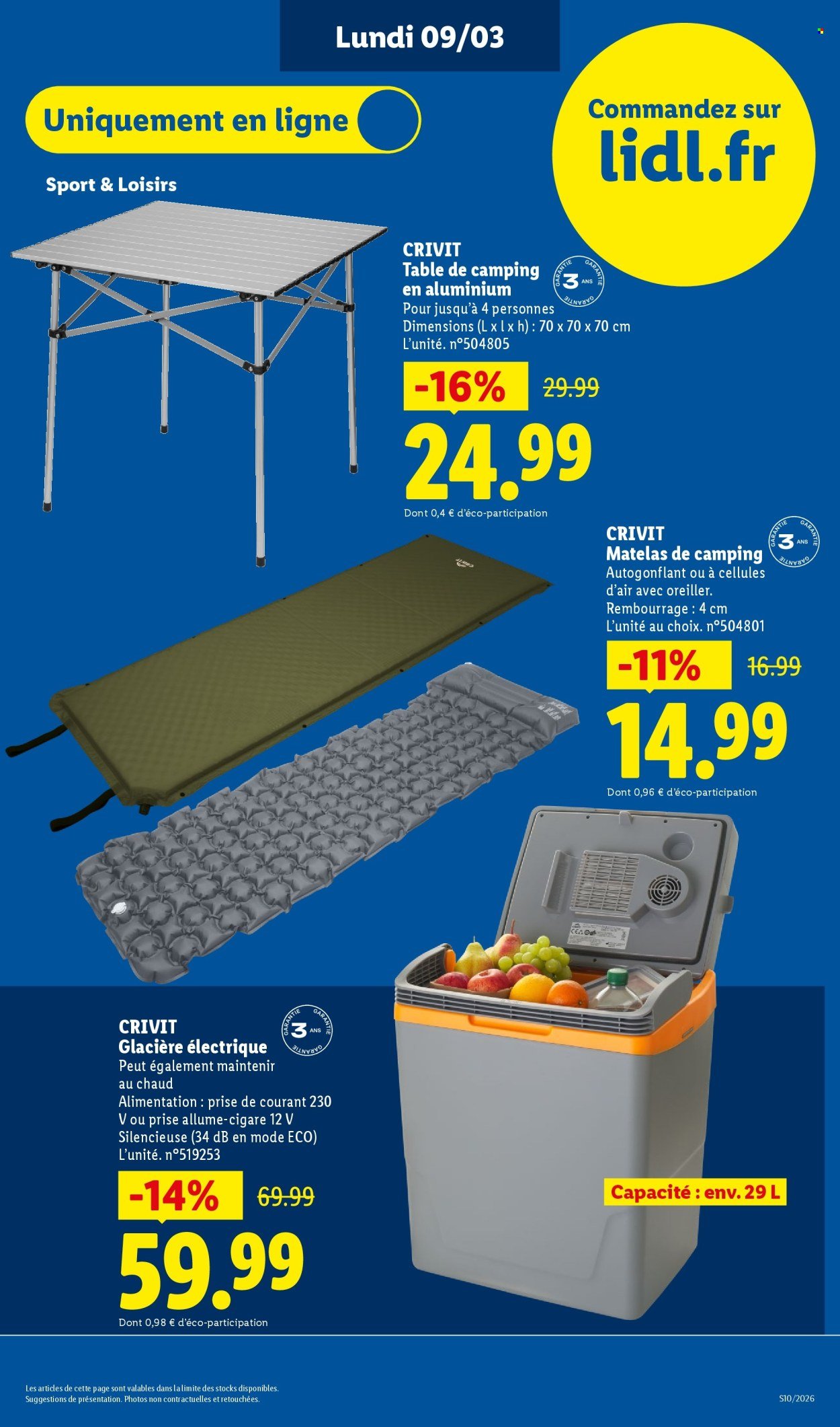 Catalogue LIDL - Les Exclus Web de la semaine (2026-03-09 - 2026-03-12)