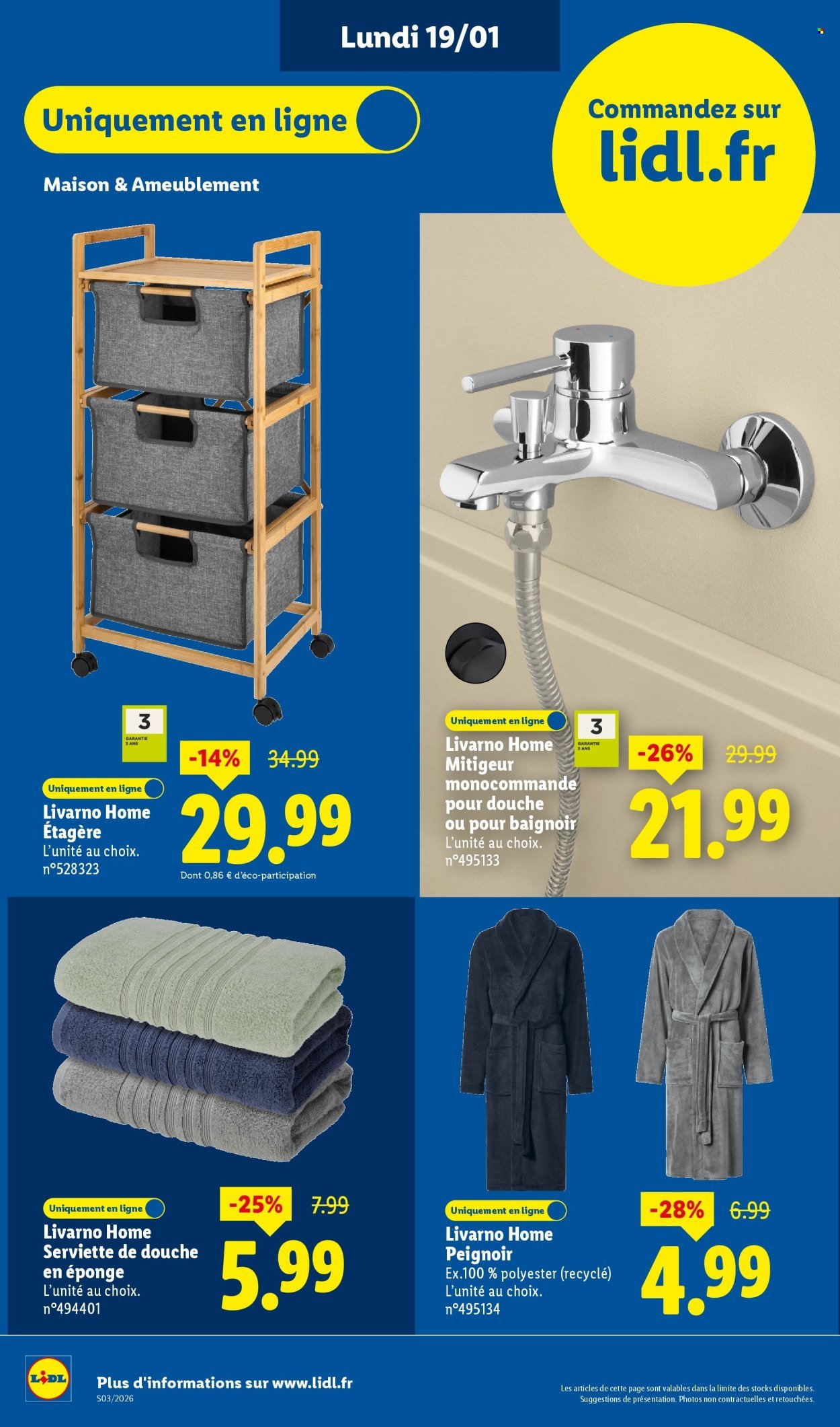 Catalogue LIDL - Les bonnes affaires Exclu Web - Du 12/01 au 15/01