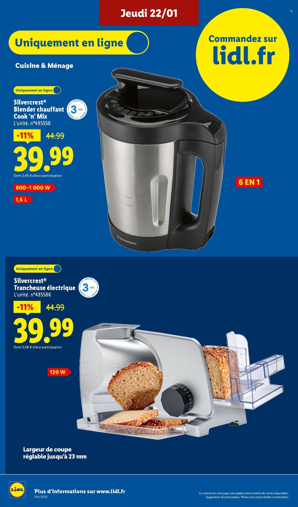 Catalogue LIDL - Les bonnes affaires Exclu Web - Du 12/01 au 15/01