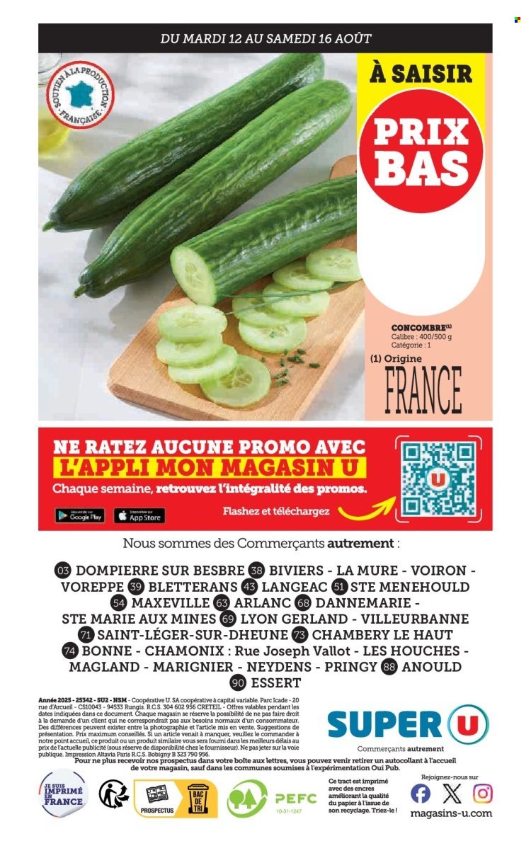 Catalogue SUPER U - Les prix bas de la semaine (2025-08-12 - 2025-08-24)